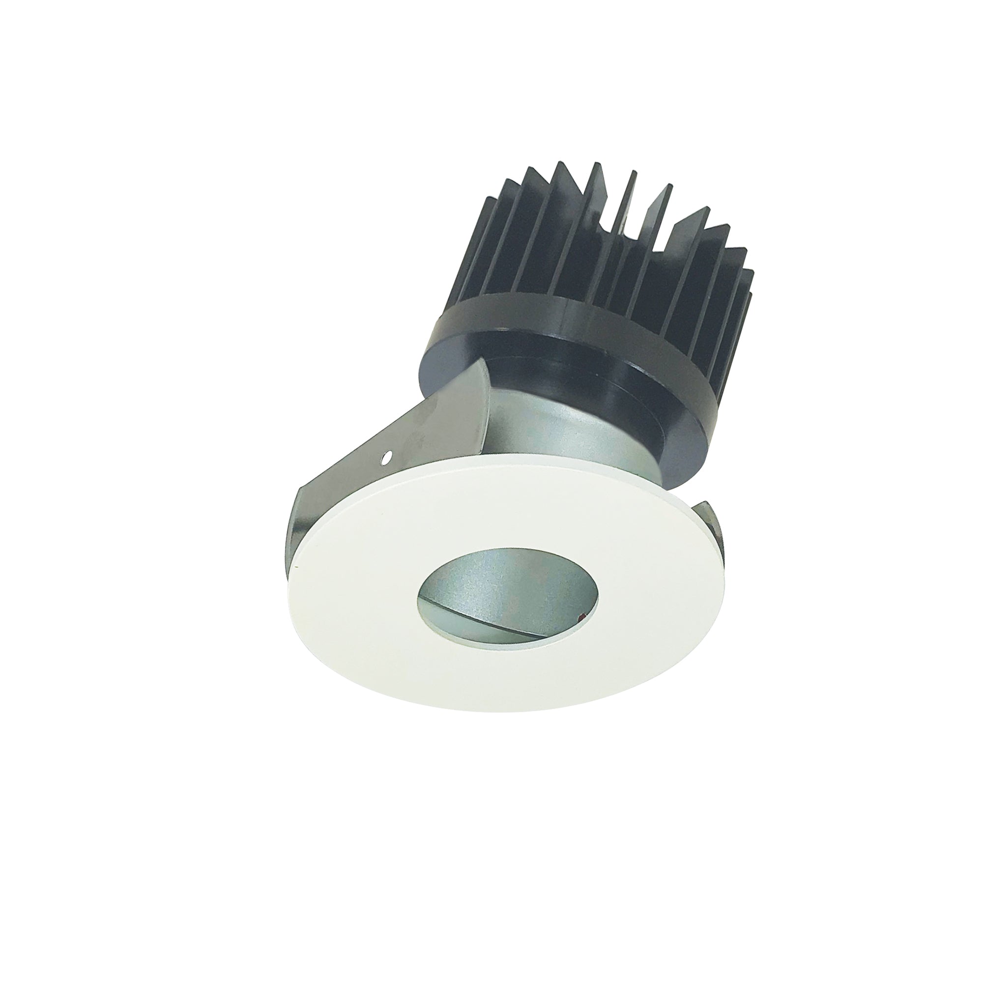 Nora Lighting NIOB-2RPHA27XHZMPW/HL - Recessed - 2 Inch Iolite LED Round Adjustable Pinhole, 1500lm/2000lm/2500lm (varies by housing), 2700K, Haze Pinhole / Matte Powder White Flange