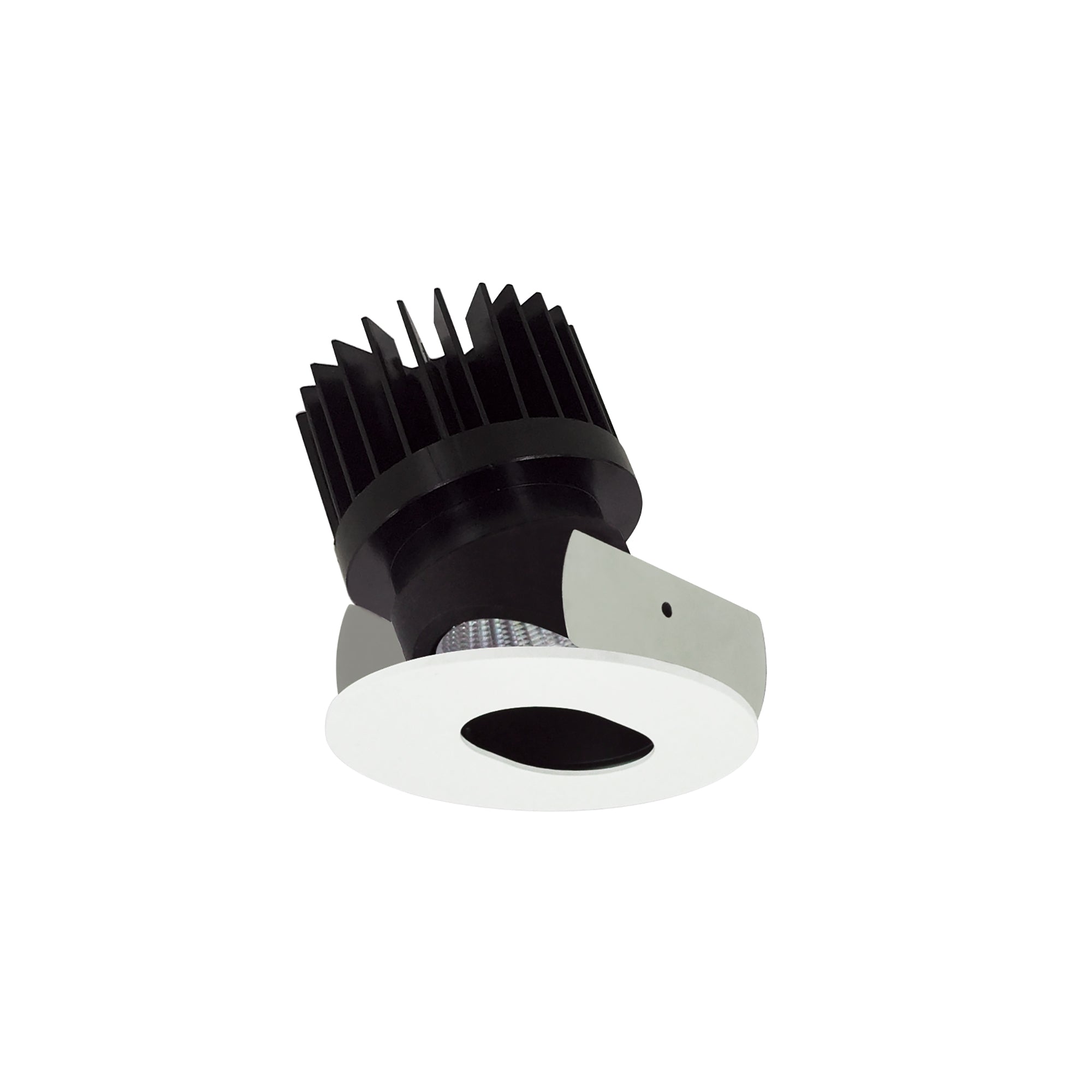 Nora Lighting NIOB-2RSL40XBMPW/HL - Recessed - 2 Inch Iolite LED Round Adjustable Slot Aperture, 1500lm/2000lm/2500lm (varies by housing), 4000K, Black Slot Aperture / Matte Powder White Flange