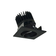 Nora Lighting NIOB-2SC50XBB/HL - Recessed - 2 Inch Iolite LED Square Adjustable Cone Reflector, 1500lm/2000lm/2500lm (varies by housing), 5000K, Black Reflector / Black Flange