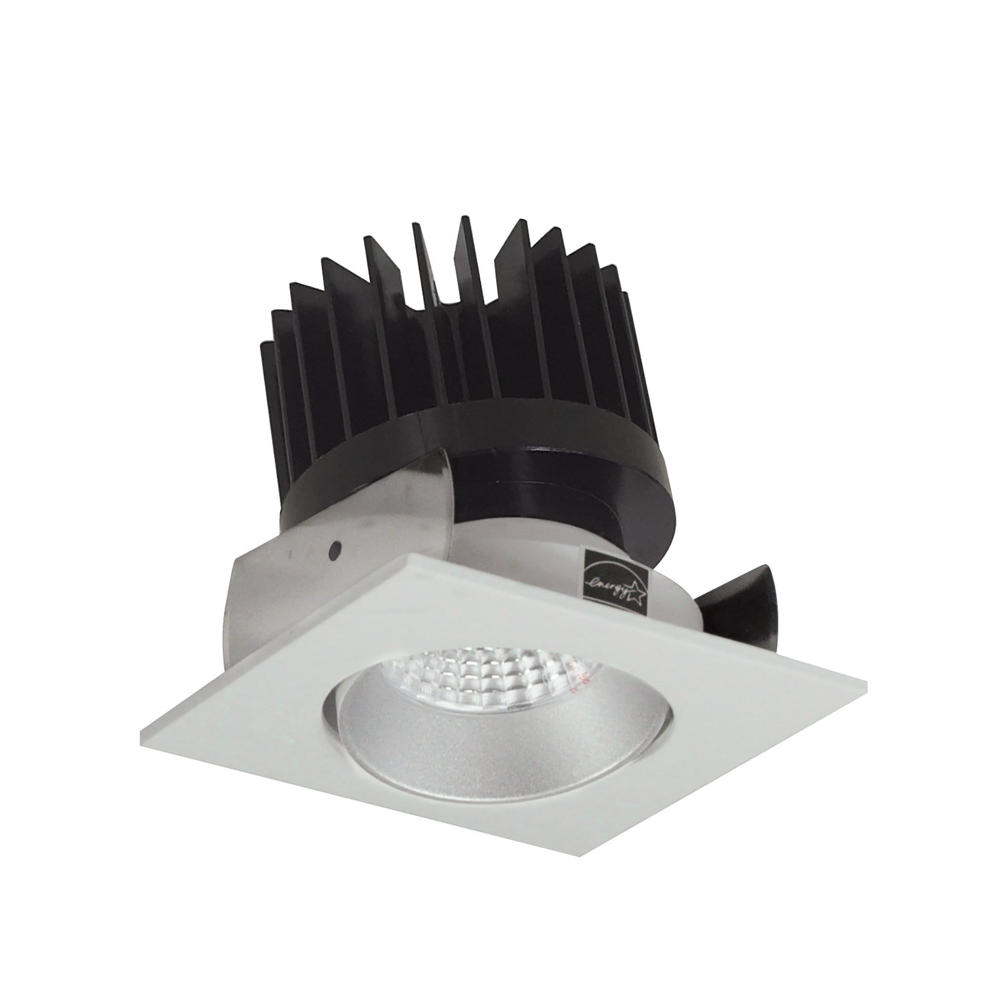 Nora Lighting NIOB-2SC50XHW/HL - Recessed - 2 Inch Iolite LED Square Adjustable Cone Reflector, 1500lm/2000lm/2500lm (varies by housing), 5000K, Haze Reflector / White Flange