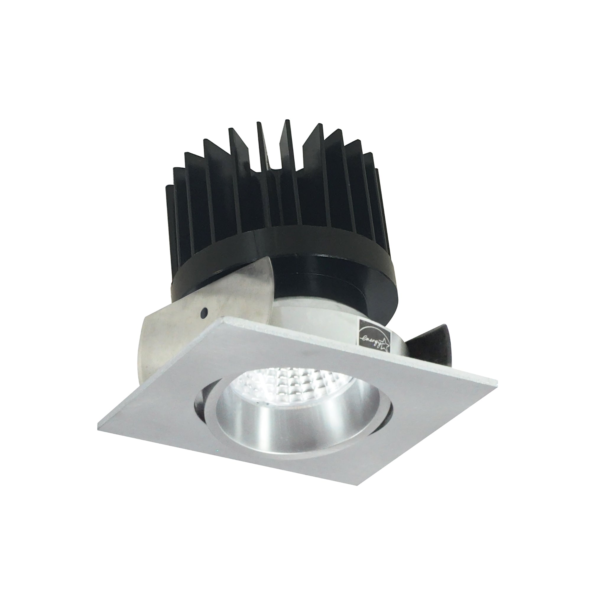 Nora Lighting NIOB-2SC40XNN/HL - Recessed - 2 Inch Iolite LED Square Adjustable Cone Reflector, 1500lm/2000lm/2500lm (varies by housing), 4000K, Natural Metal Reflector / Natural Metal Flange