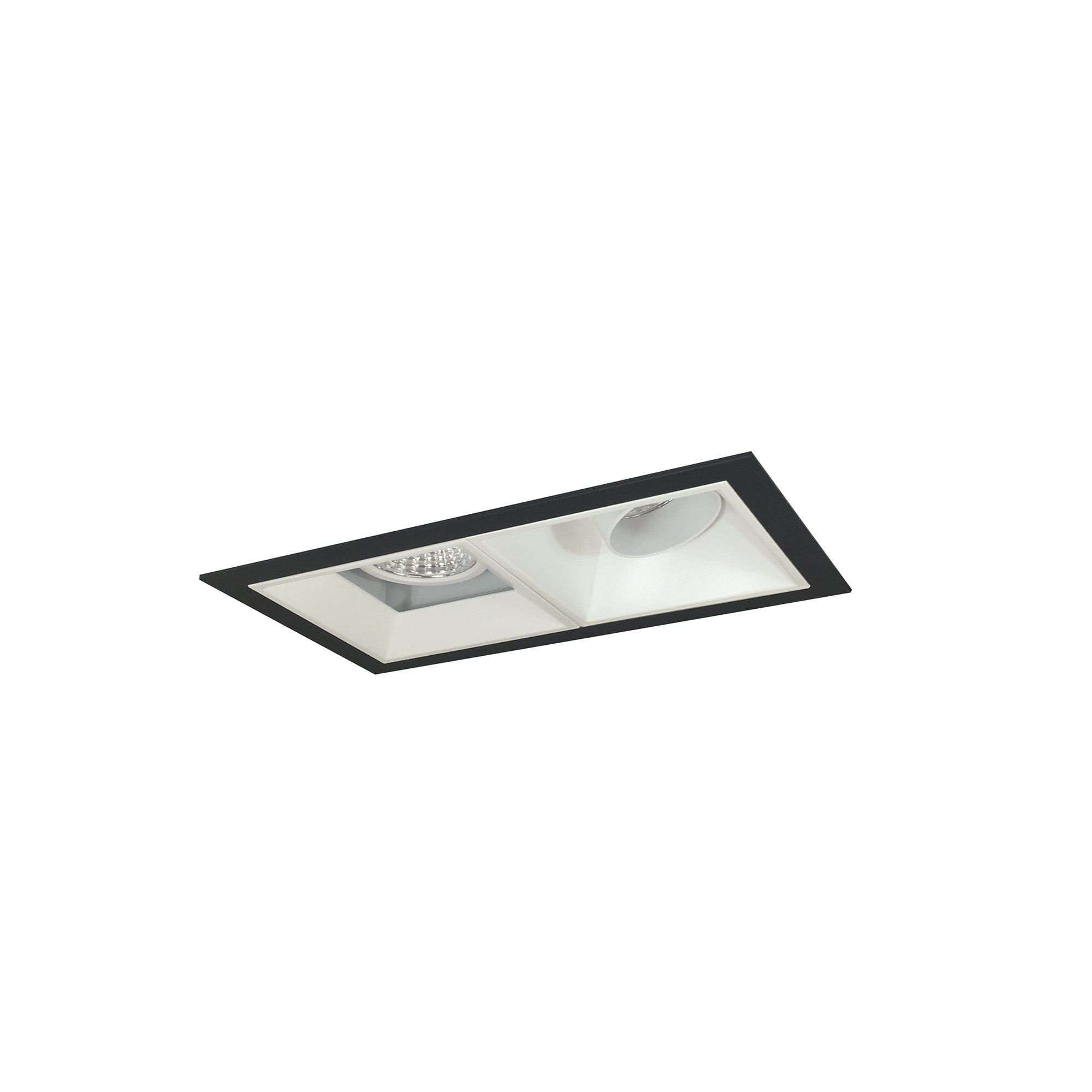 Nora Lighting NMIOT-12-B-AF-27X-10-MPW - Recessed - Iolite MLS 2-Head Trim Kit, Black Flange, 2700K, 1000lm, MPW Adj. Snoot/Fixed Downlt. Trims