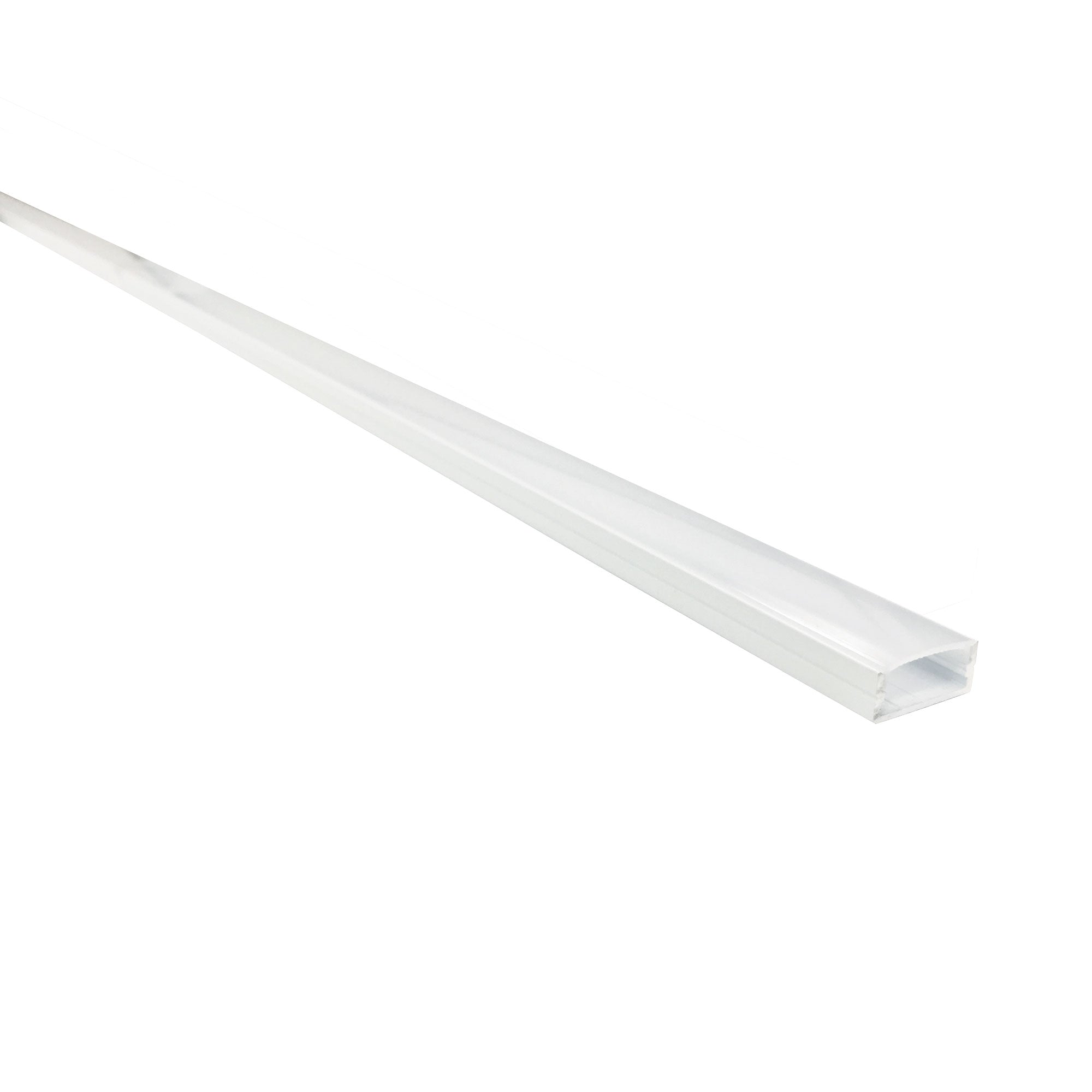 Nora Lighting NATL-C24W - Accent / Undercabinet - 4-ft Shallow Channel, White (Plastic Diffuser and End Caps Included)