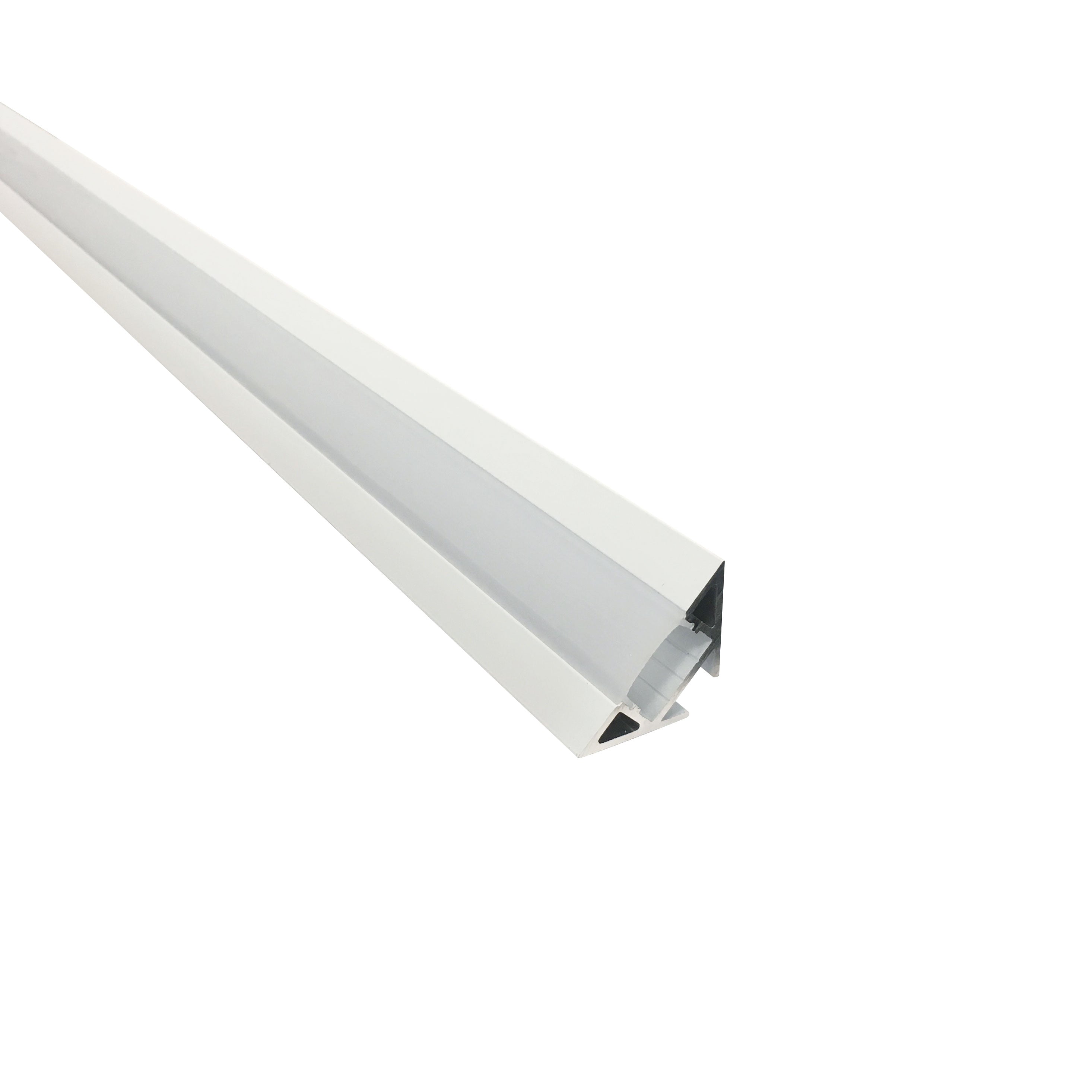 Nora Lighting NATL-C28W - Accent / Undercabinet - 4-ft Corner Channel, White (Plastic Diffuser and End Caps Included)