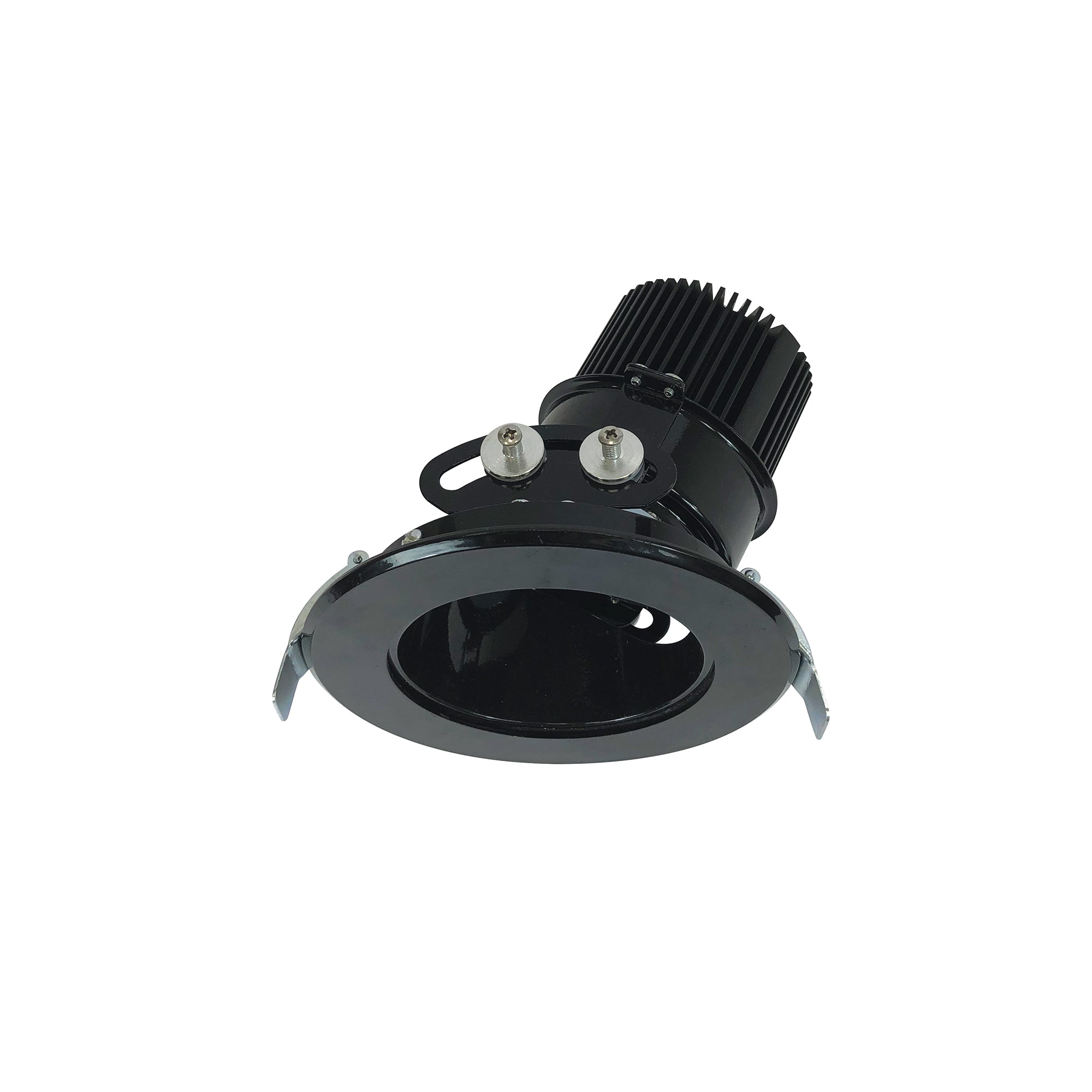 Nora Lighting NC2-439L0927FBSF - Recessed - 4 Inch Sapphire II High Lumen Adjustable Downlight, Round 70-Degree Flood Reflector, 900lm, 2700K, Black Self-Flanged