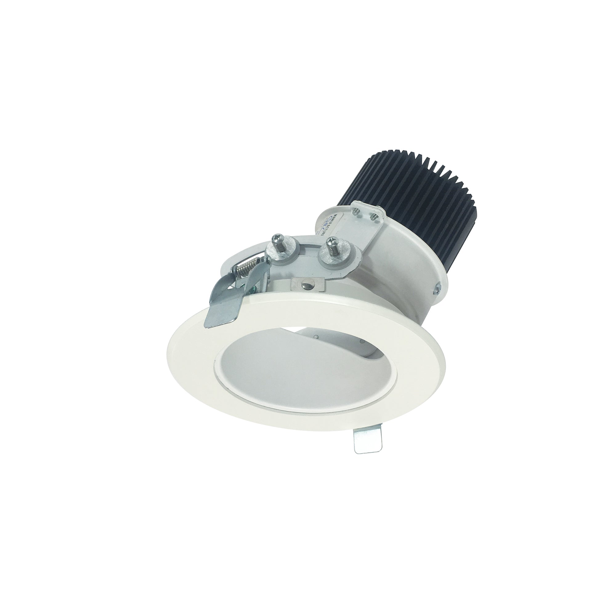 Nora Lighting NC2-439L0927FWSF - Recessed - 4 Inch Sapphire II High Lumen Adjustable Downlight, Round 70-Degree Flood Reflector, 900lm, 2700K, White Self-Flanged