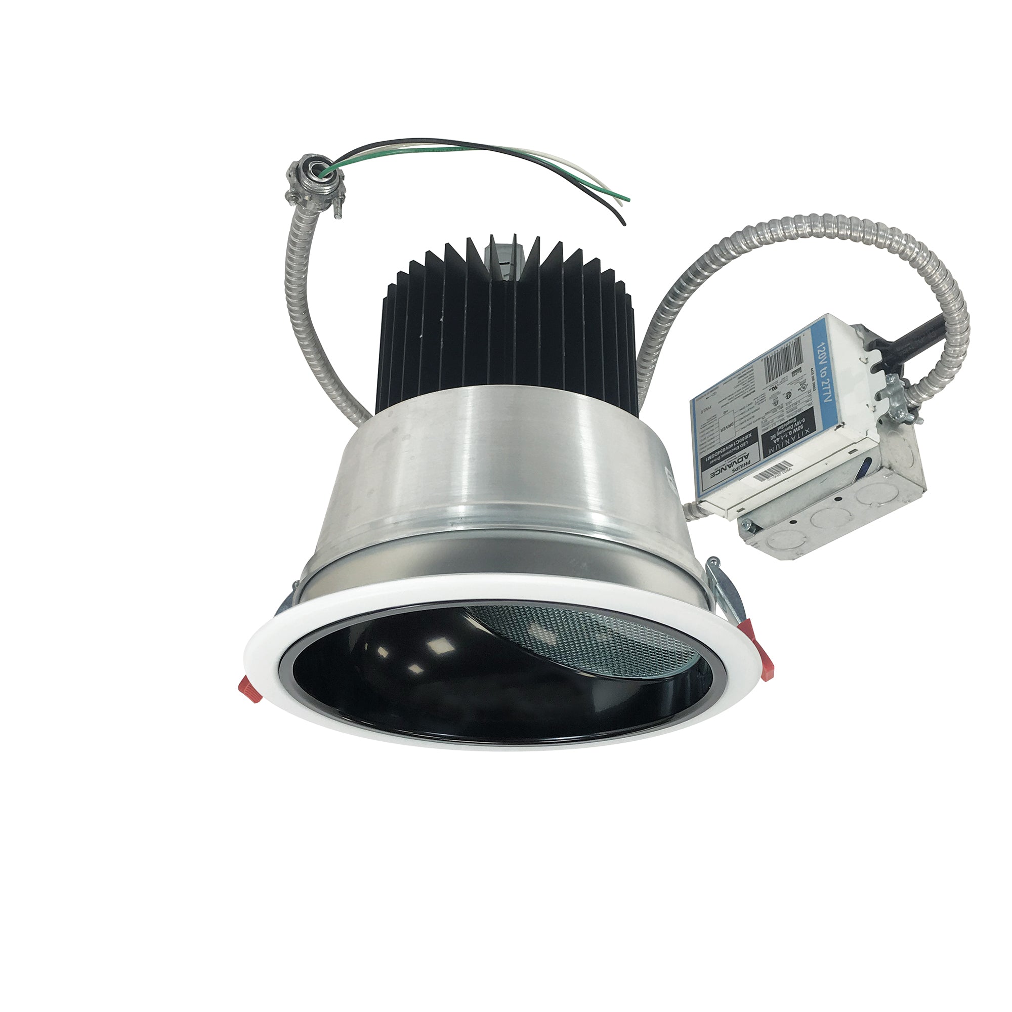 Nora Lighting NCR2-861535SE3BWSF - Recessed - 8 Inch Sapphire II Retrofit Wall Wash, 1500lm, 18W, 3500K, 20-Degrees Spot, 120V Triac Dimming, Black/White