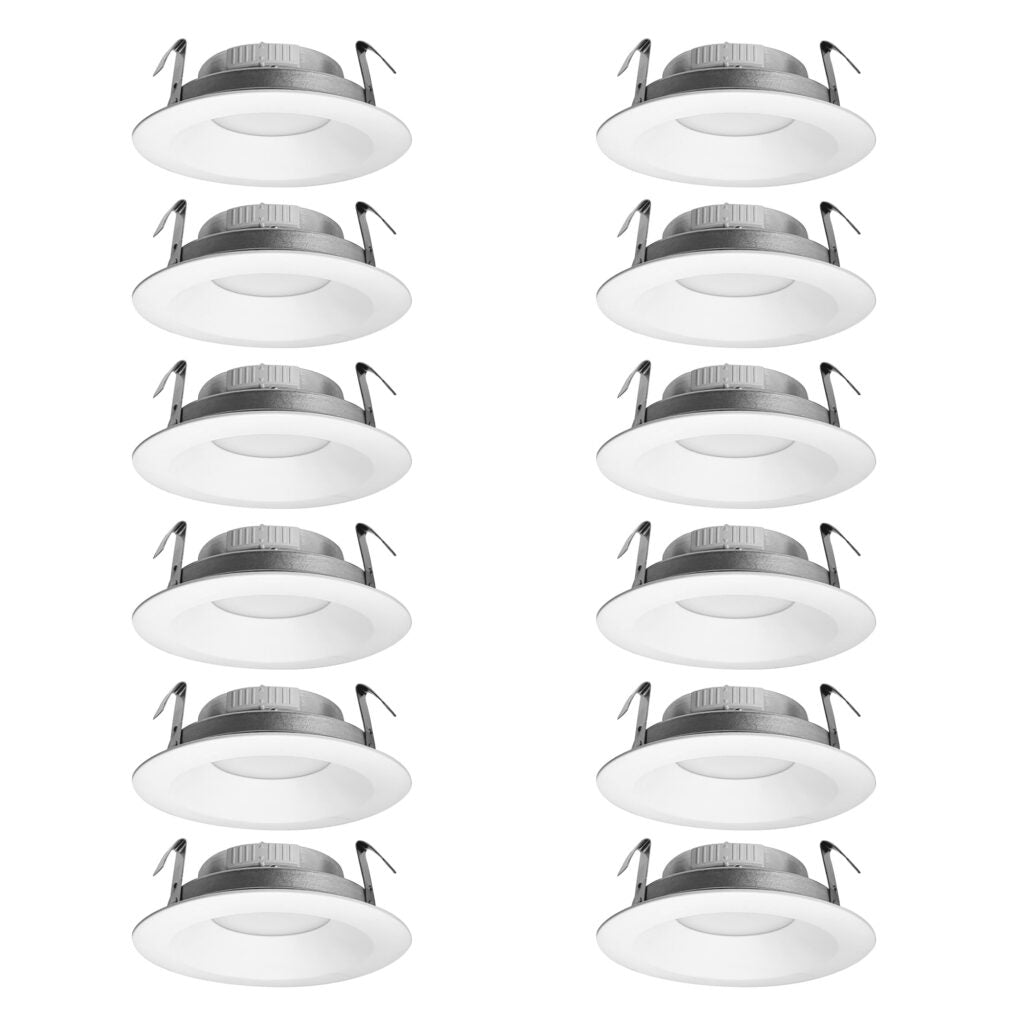 Nora Lighting NCSR-R41TWMPW 4 Inch Contractor Series LED Retrofit Reflector with Selectable CCT, Matte Powder White (12-Pack)