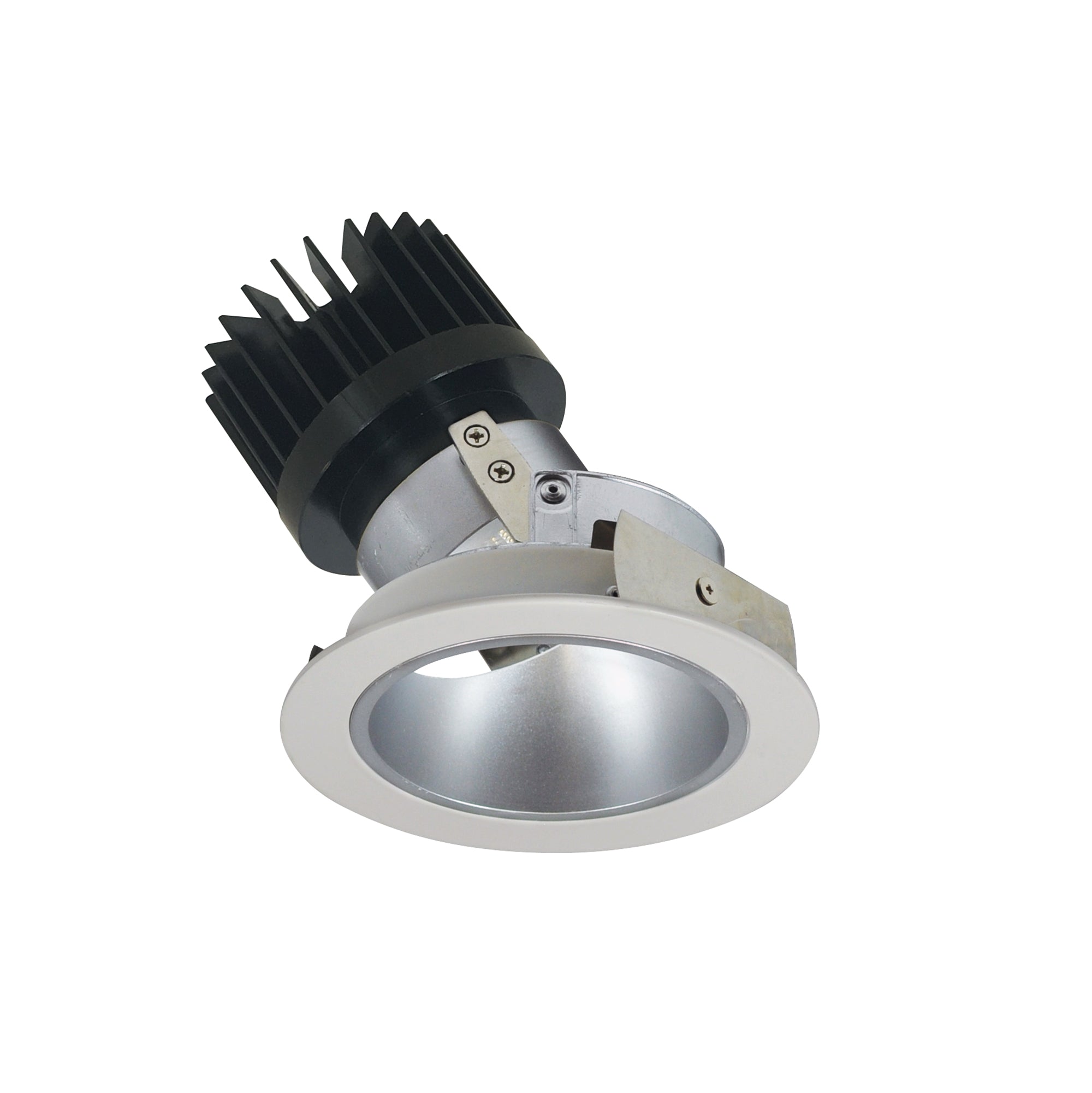 Nora Lighting NIO-4RD35XHW/HL - Recessed - 4 Inch Iolite LED Round Adjustable Deep Reflector, 1500lm/2000lm (varies by housing), 3500K, Haze Reflector / White Flange
