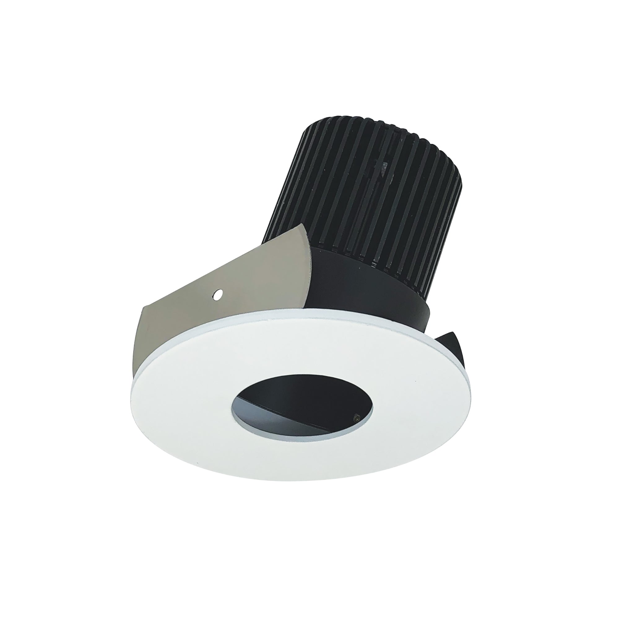 Nora Lighting NIOB-2RPHACDXBMPW - Recessed - 2 Inch Iolite LED Round Adjustable Pinhole, 800lm / 14W, Comfort Dim, Black Pinhole / Matte Powder White Flange