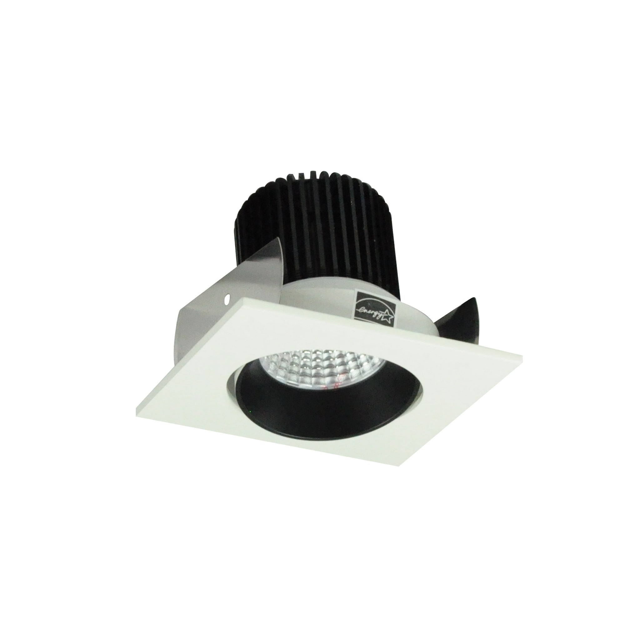 Nora Lighting NIOB-2SC50XBW/10 - Recessed - 2 Inch Iolite LED Square Adjustable Cone Reflector, 1000lm / 14W, 5000K, Black Reflector / White Flange