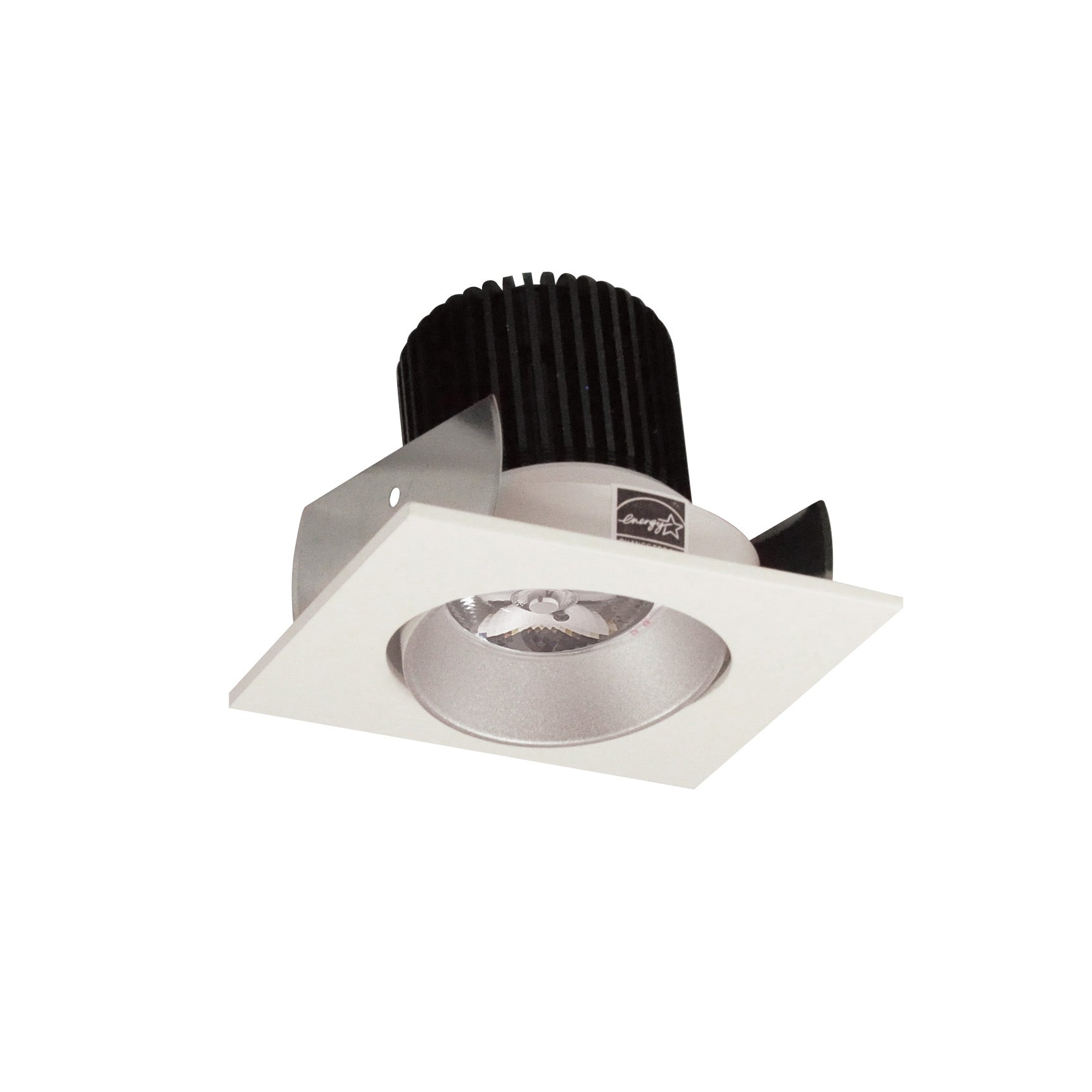 Nora Lighting NIOB-2SC40QHW - Recessed - 2 Inch Iolite LED Square Adjustable Cone Reflector, 10-Degree Optic, 800lm / 12W, 4000K, Haze Reflector / White Flange