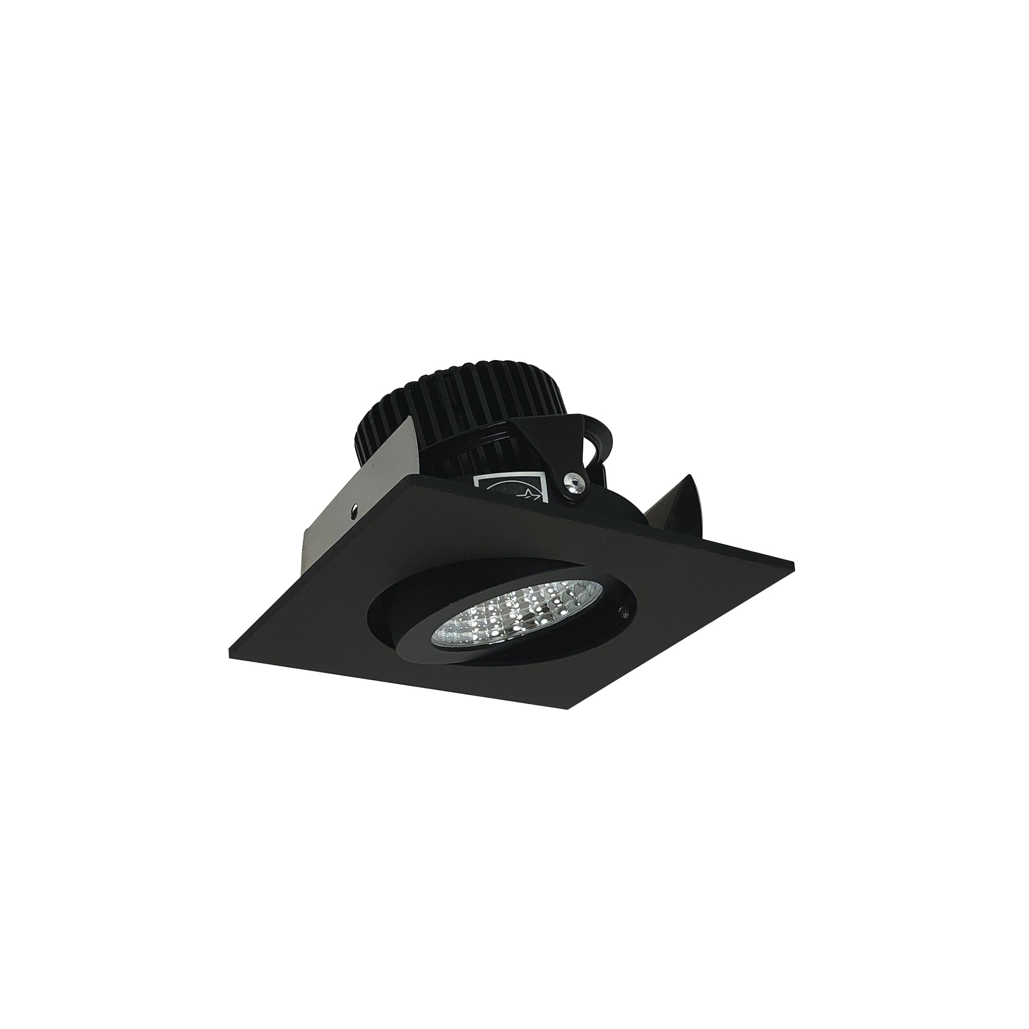 Nora Lighting NIOB-2SGCDXBB - Recessed - 2 Inch Iolite LED Square Adjustable Gimbal, 800lm / 14W, Comfort Dim, Black Finish