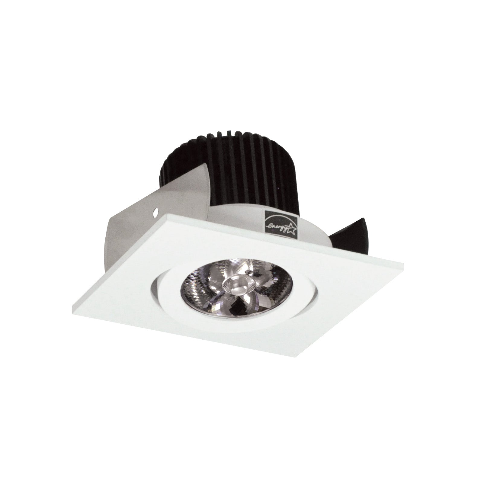 Nora Lighting NIOB-2SG27QMPW - Recessed - 2 Inch Iolite LED Square Adjustable Gimbal, 10-Degree Optic, 800lm / 12W, 2700K, Matte Powder White Finish