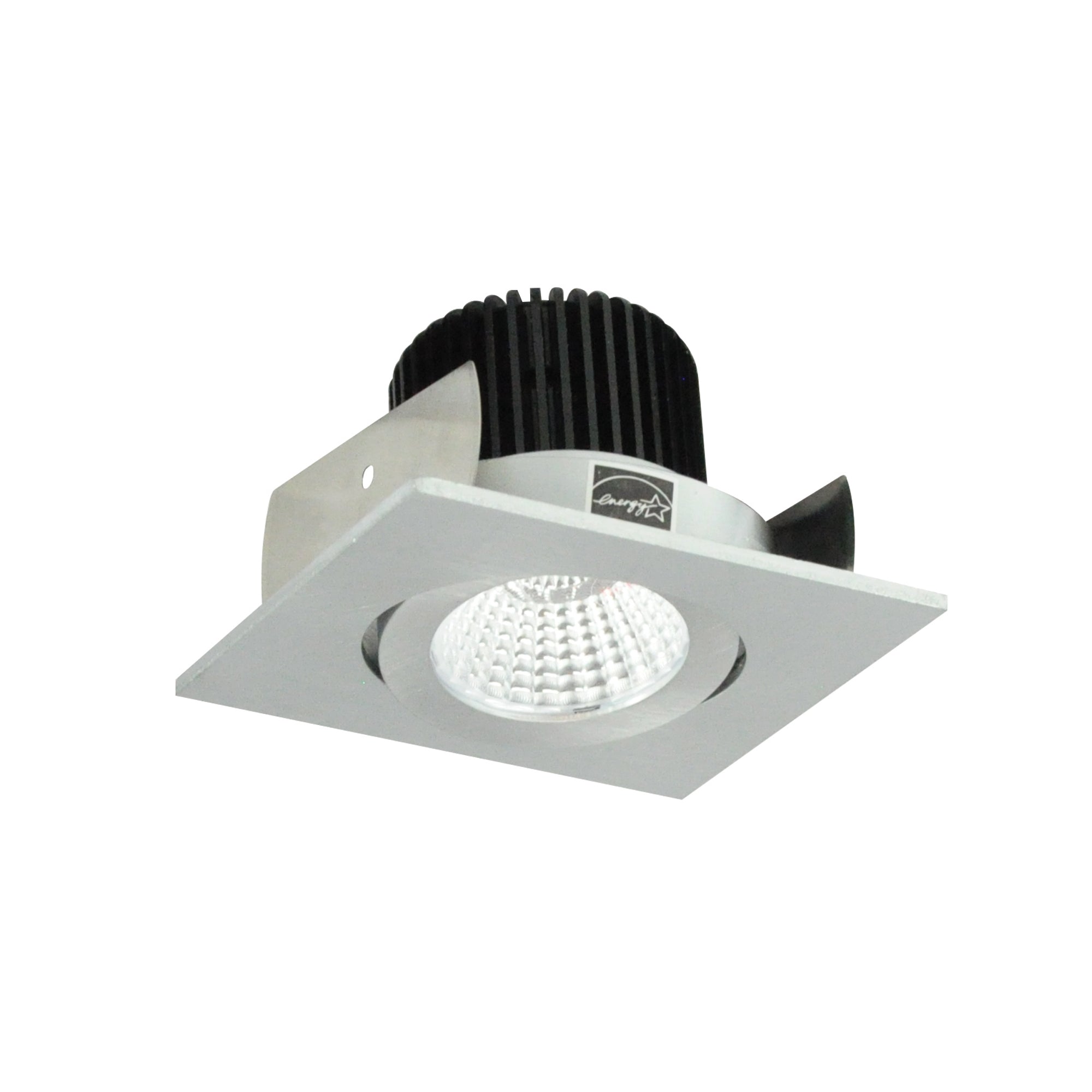 Nora Lighting NIOB-2SG35XNN/10 - Recessed - 2 Inch Iolite LED Square Adjustable Gimbal, 1000lm / 14W, 3500K, Natural Metal Finish