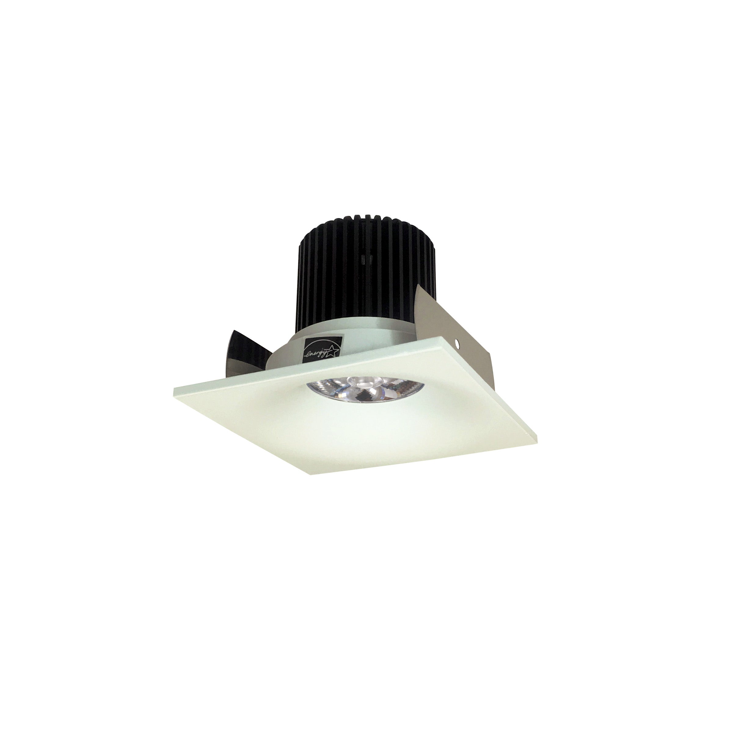 Nora Lighting NIOB-2SNB40QWW - Recessed - 2 Inch Iolite LED Square Bullnose, 10-Degree Optic, 800lm / 12W, 4000K, White Finish