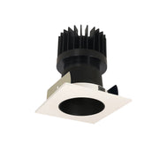 Nora Lighting NIOB-2SNDC30XBW/HL - Recessed - 2 Inch Iolite LED Square Reflector with Round Aperture, 1500lm/2000lm/2500lm (varies by housing), 3000K, Black Reflector / White Flange
