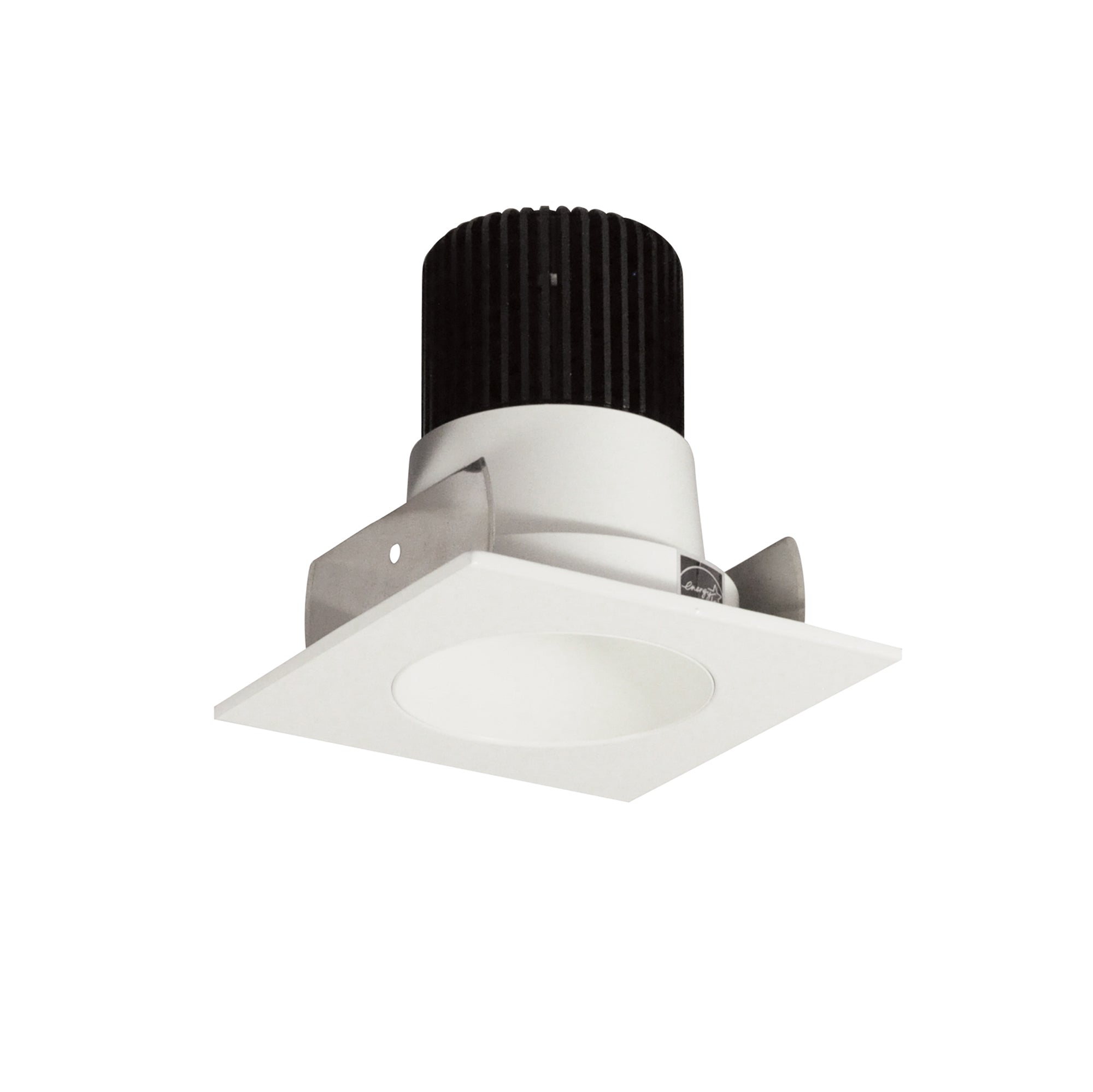 Nora Lighting NIOB-2SNDC40XWW/10 - Recessed - 2 Inch Iolite LED Square Reflector with Round Aperture, 1000lm / 14W, 4000K, White Reflector / White Flange