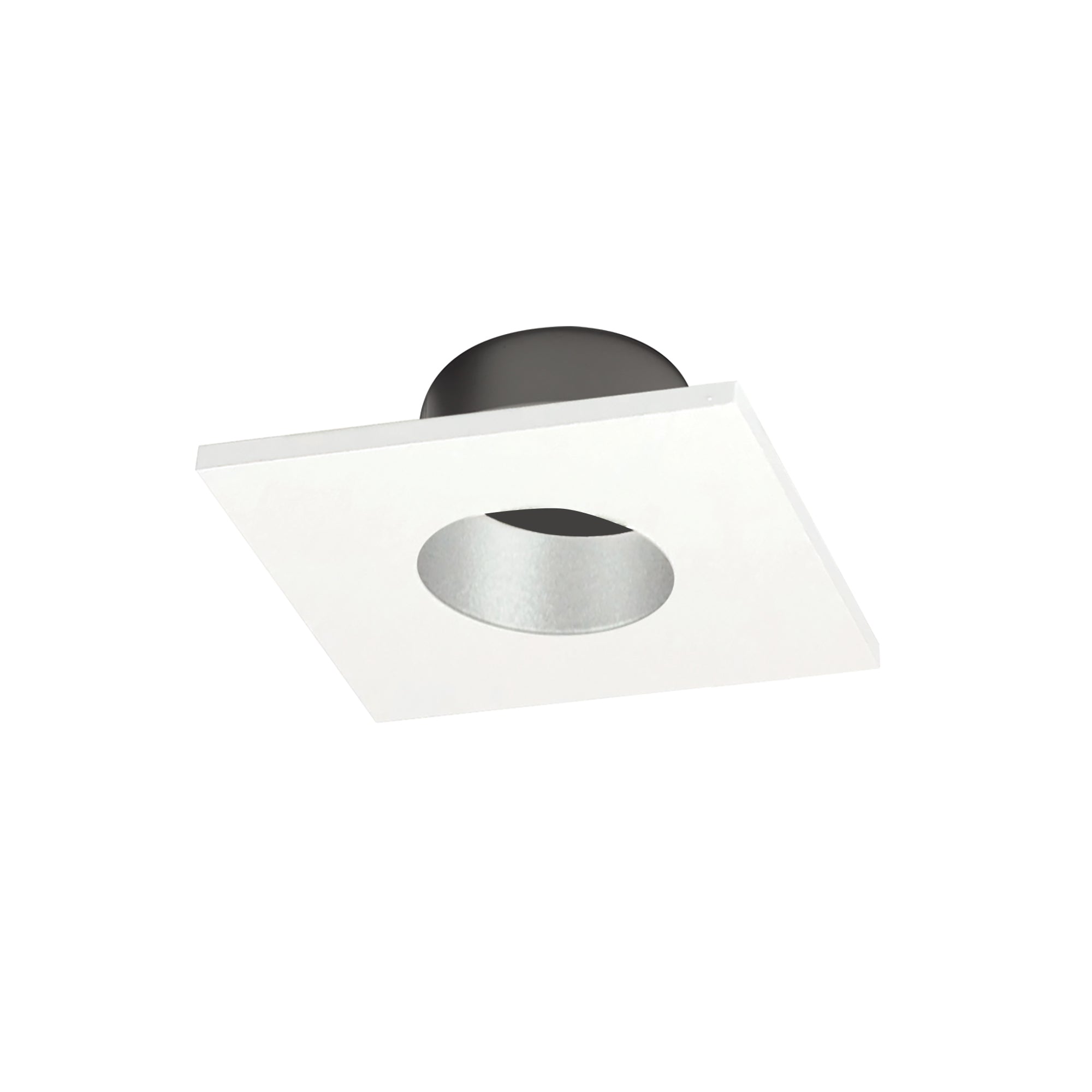 Nora Lighting NIOC-1SNGHW - Recessed - 1 Inch Iolite Can-less Square Downlight Trim, Haze Reflector / White Flange