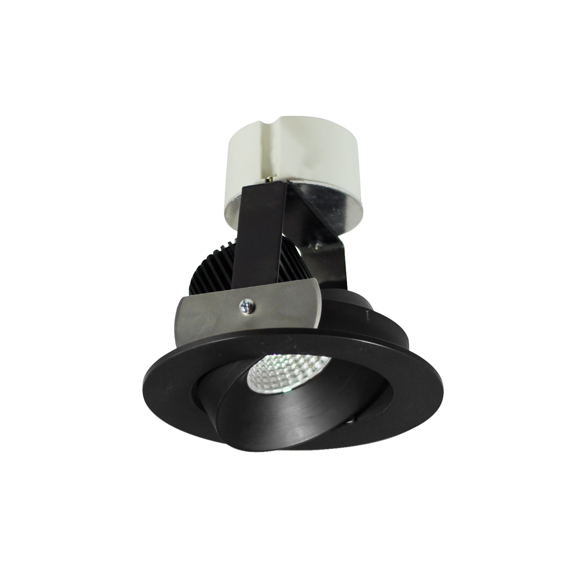 Nora Lighting NIR-4RC27XBW/10 - Recessed - 4 Inch Iolite LED Round Adjustable Cone Retrofit, 1000lm / 12W, 2700K, Black Reflector / White Flange