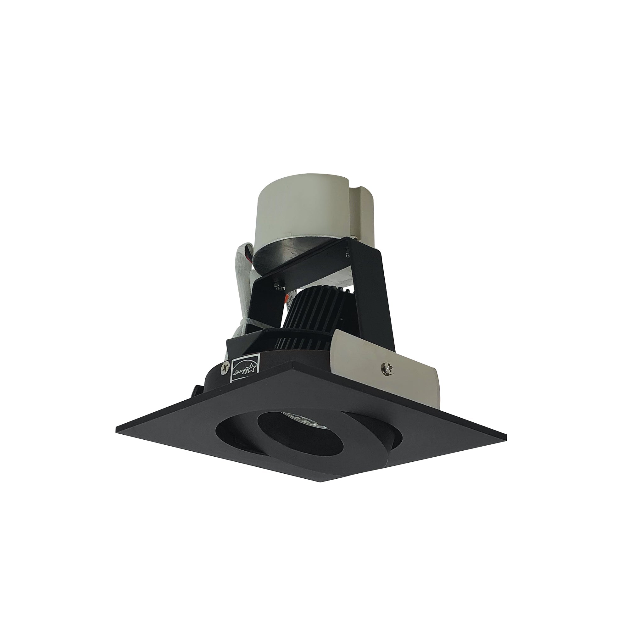 Nora Lighting NIR-4SG40XBB/10 - Recessed - 4 Inch Iolite LED Square Adjustable Gimbal Retrofit, 1000lm / 12W, 4000K, Black Finish