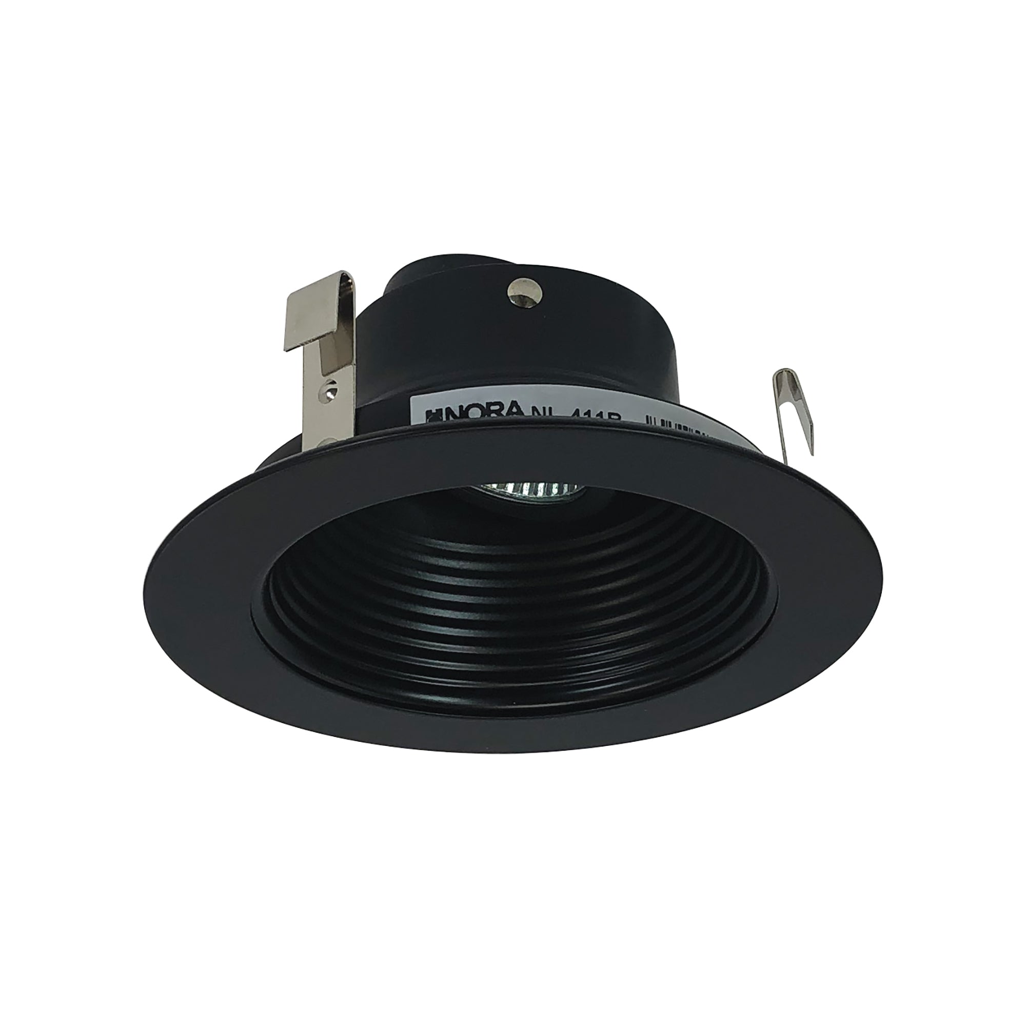 Nora Lighting NL-411B - Recessed - 4 Inch,LV,BLACK STEP BAF& RING