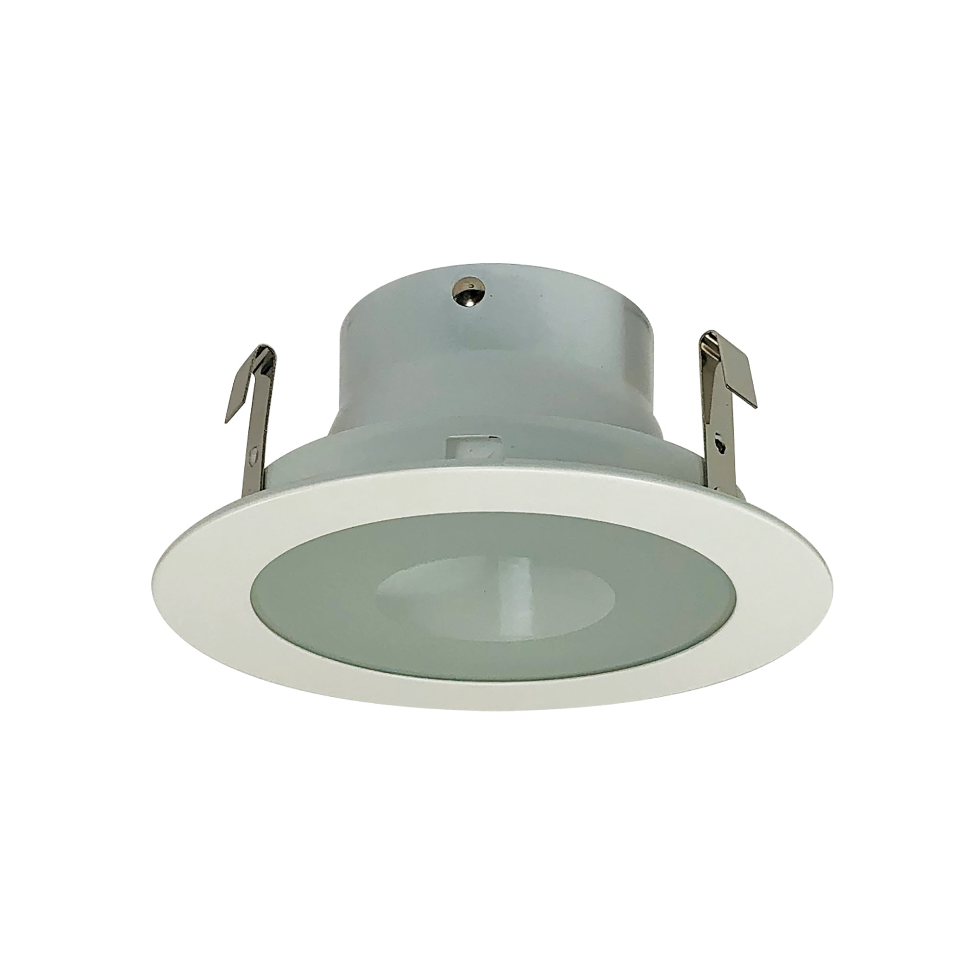 Nora Lighting NL-427W - Recessed - 4 Inch,LV FLAT FRST, CLR CTR, WHT