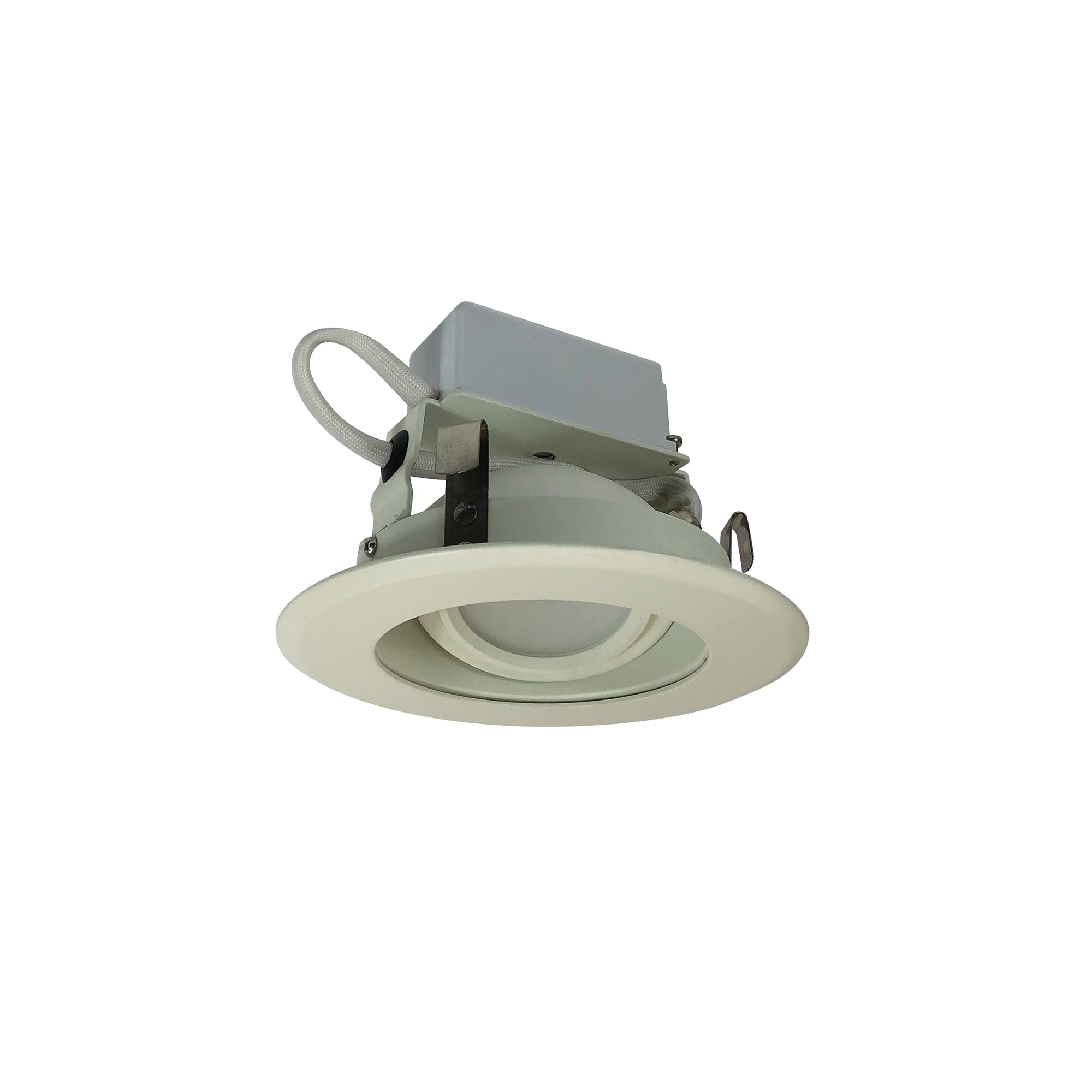 Nora Lighting NLCBC-46927XWWEM - Recessed - 4 Inch Cobalt Adjustable LED Retrofit, 1000lm / 12W, 2700K, White Reflector / White Flange, Pre-Wired for Emergency