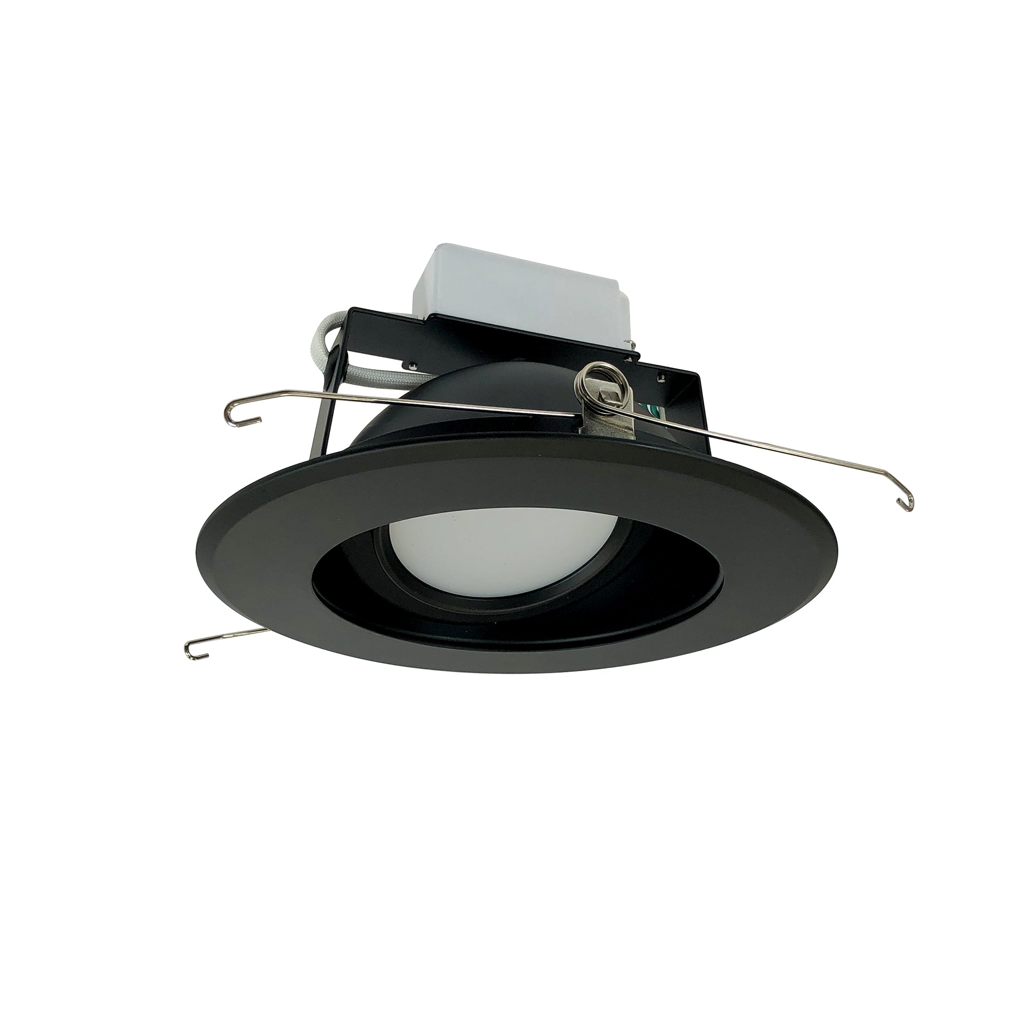 Nora Lighting NLCBC-66935XBBEM - Recessed - 6 Inch Cobalt Adjustable LED Retrofit, 1200lm / 14W, 3500K, Black Reflector / Black Flange, Pre-Wired for Emergency