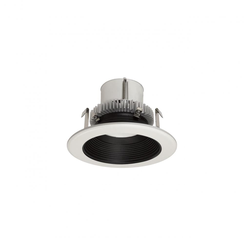 Nora Lighting NLCBC2-45230BW/10LE4EM 4 Cobalt Click LED Retrofit, Baffle, 1000lm 12W, 3000K, Black Baffle White Flange, 120V-277V input; Triac ELV 0-10V dimming, Pre-Wired for Emergency