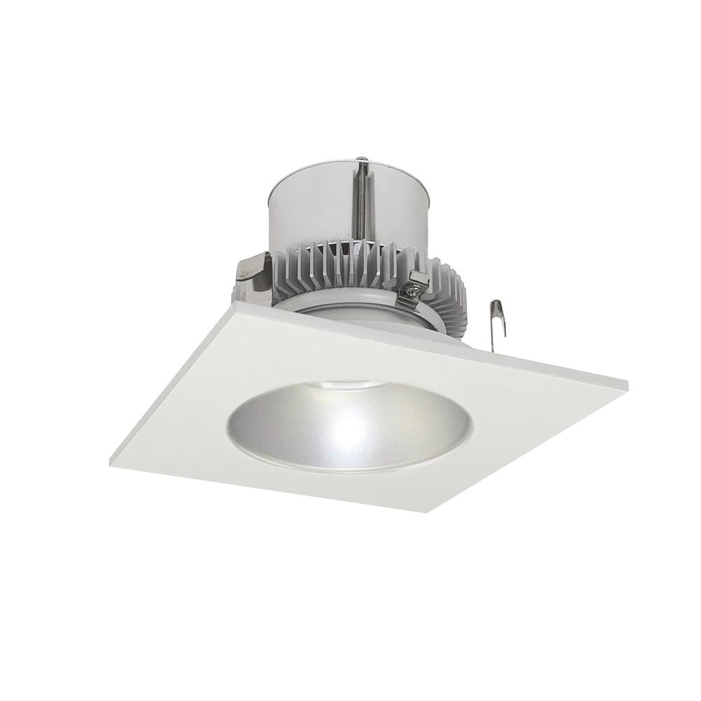 Nora Lighting NLCBC2-45335HZW/10LE4EM 4 Cobalt Click LED Retrofit, Square Reflector with Round Aperture, 1000lm 12W, 3500K, Haze Reflector White Flange, 120V-277V input; Triac ELV 0-10V dimming, Pre-Wired for Emergency