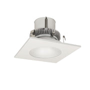 Nora Lighting NLCBC2-45340MPW/10 - Recessed - 4 Inch Cobalt Click LED Retrofit, Square Reflector with Round Aperture, 1000lm / 12W, 4000K, Matte Powder White Reflector / Matte Powder White Flange
