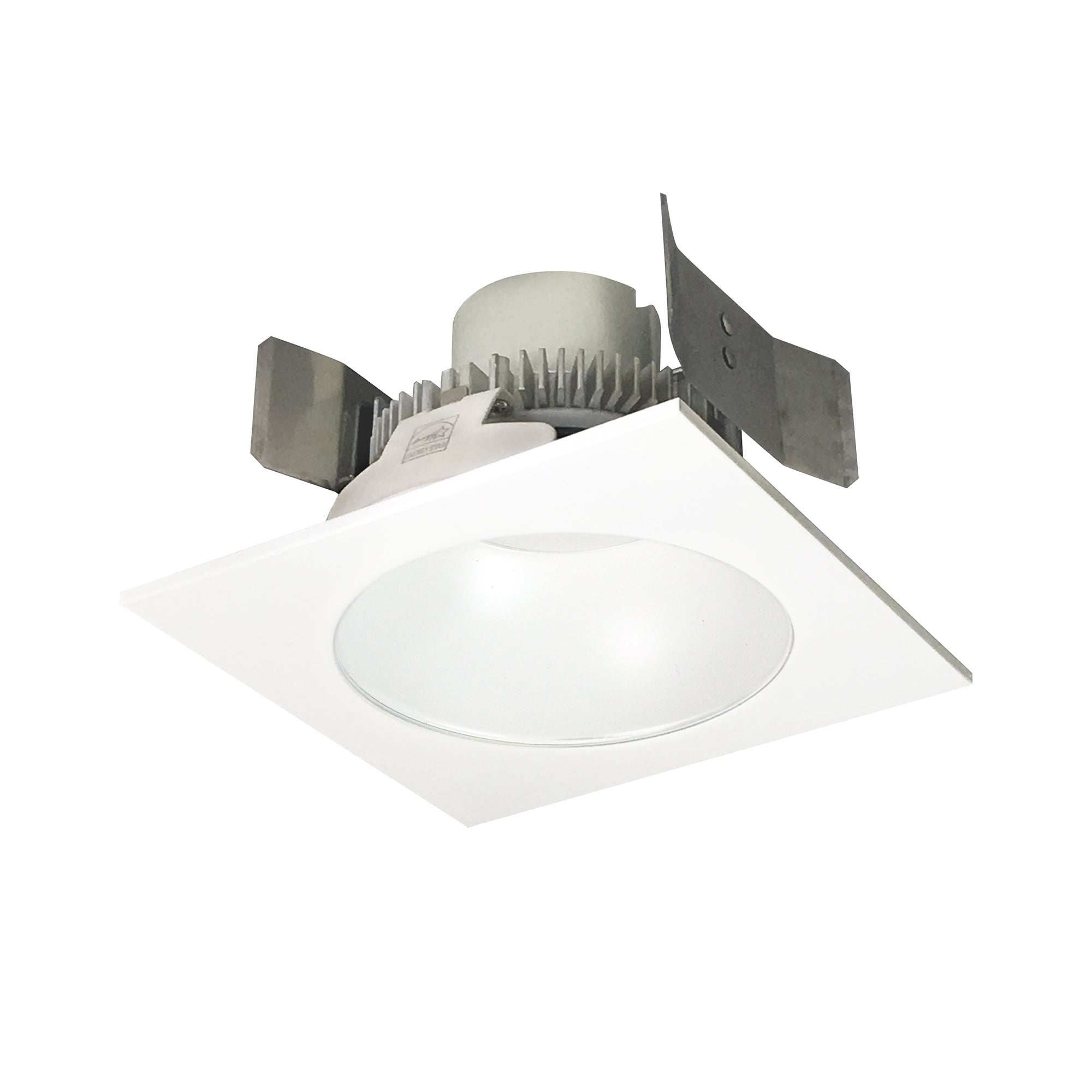 Nora Lighting NLCBC2-55340MPW/ALE4 - Recessed - 5 Inch Cobalt Click LED Retrofit, Square Reflector with Round Aperture, 750lm / 10W, 4000K, Matte Powder White Reflector / Matte Powder White Flange, 120V-277V input; Triac / ELV / 0-10V dimming