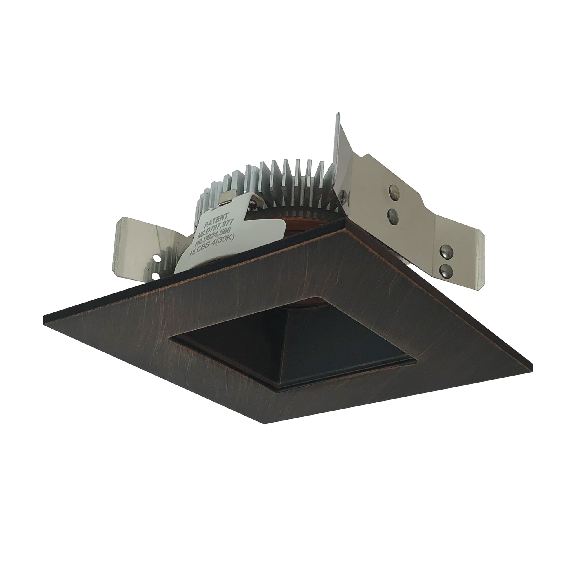 Nora Lighting NLCBS-4561227BZ - Recessed - 4 Inch Cobalt Shallow High Lumen LED Trim, Square/Square Regress, 1250lm, 2700K, Bronze