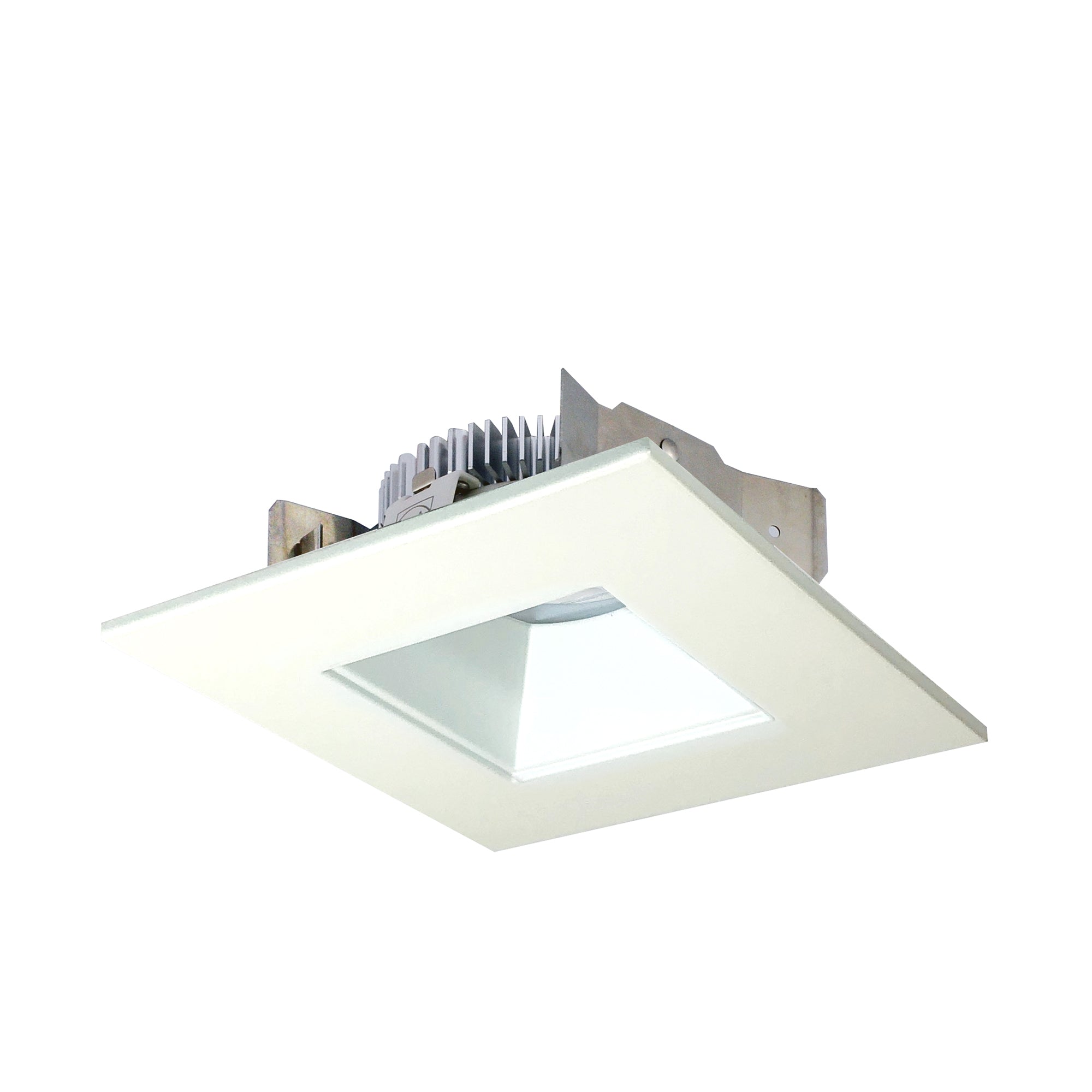 Nora Lighting NLCBS-4561235MPW - Recessed - 4 Inch Cobalt Shallow High Lumen LED Trim, Square/Square Regress, 1250lm, 3500K, Matte Powder White