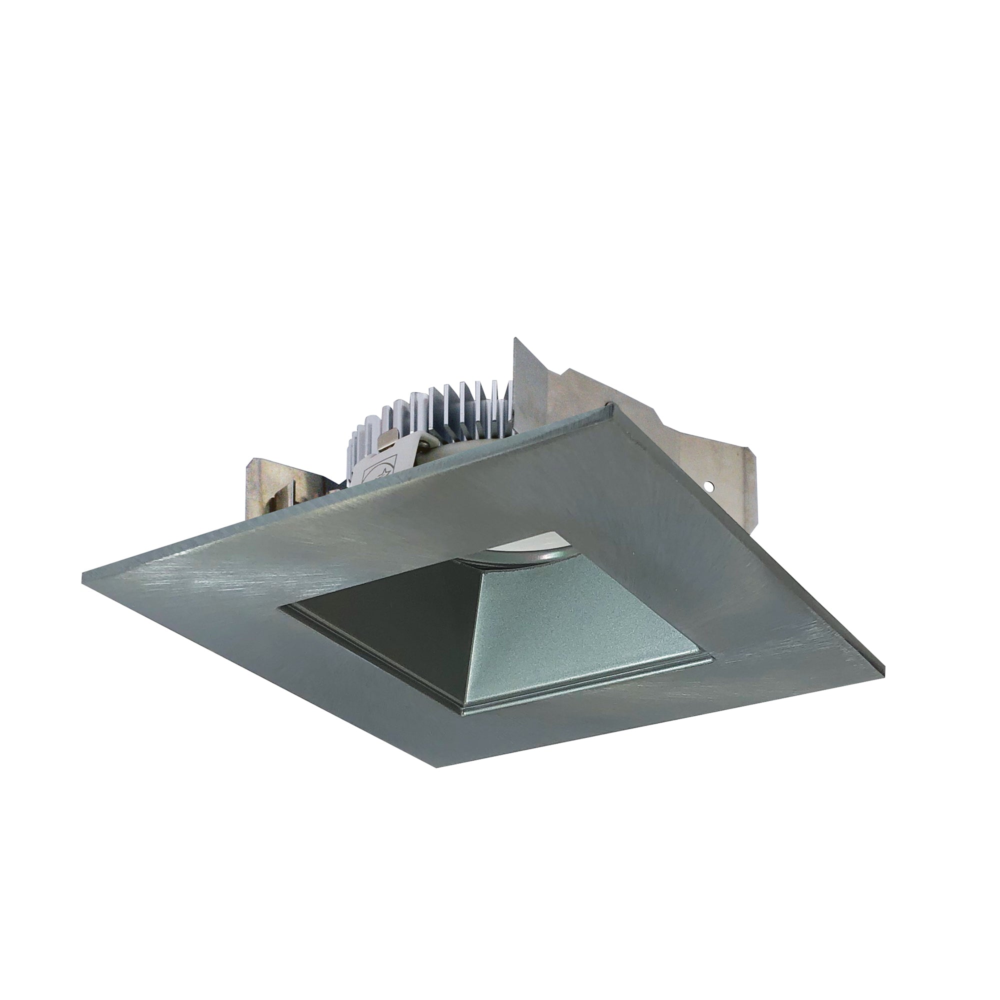 Nora Lighting NLCBS-4561230NN - Recessed - 4 Inch Cobalt Shallow High Lumen LED Trim, Square/Square Regress, 1250lm, 3000K, Natural Metal