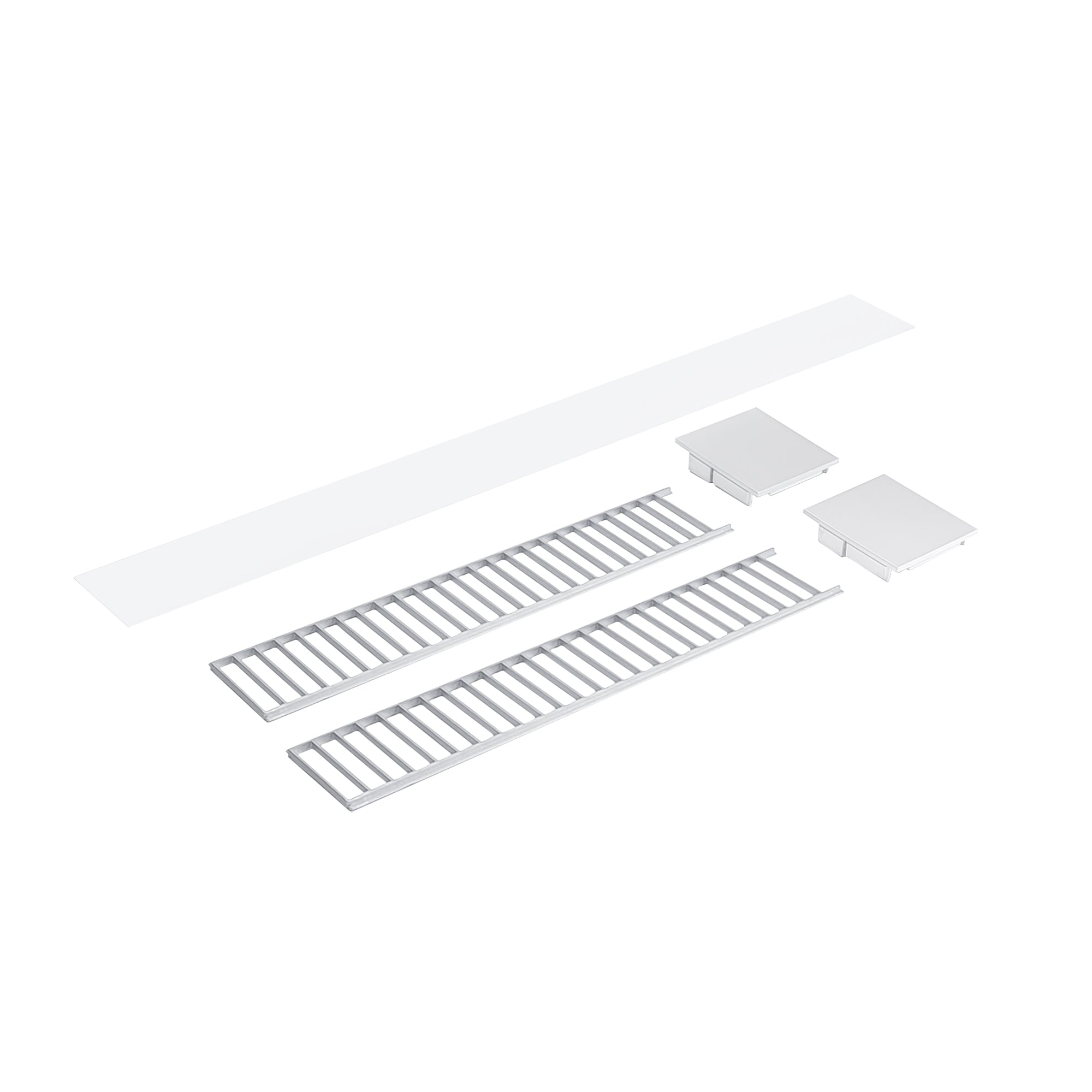 Nora Lighting NLUD-2LOUVAW - Linear - Louver Accessory Set for NLUD-2334, Aluminum Louver, White End Caps