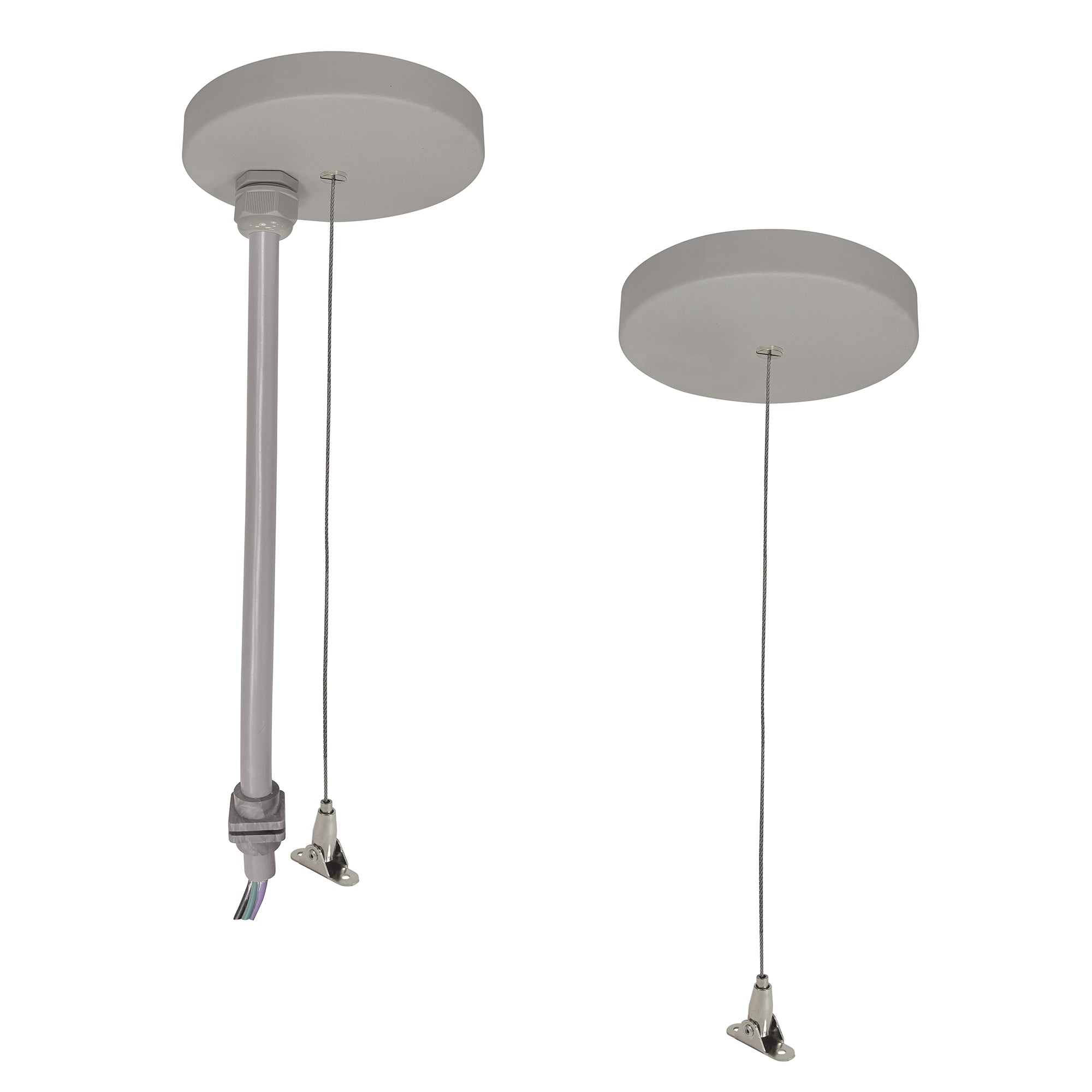 Nora Lighting NLUD-PCCA/6W - Linear - 8' Pendant & Power Mounting Kit for NLUD Series, Aluminum Finish, wired for EM