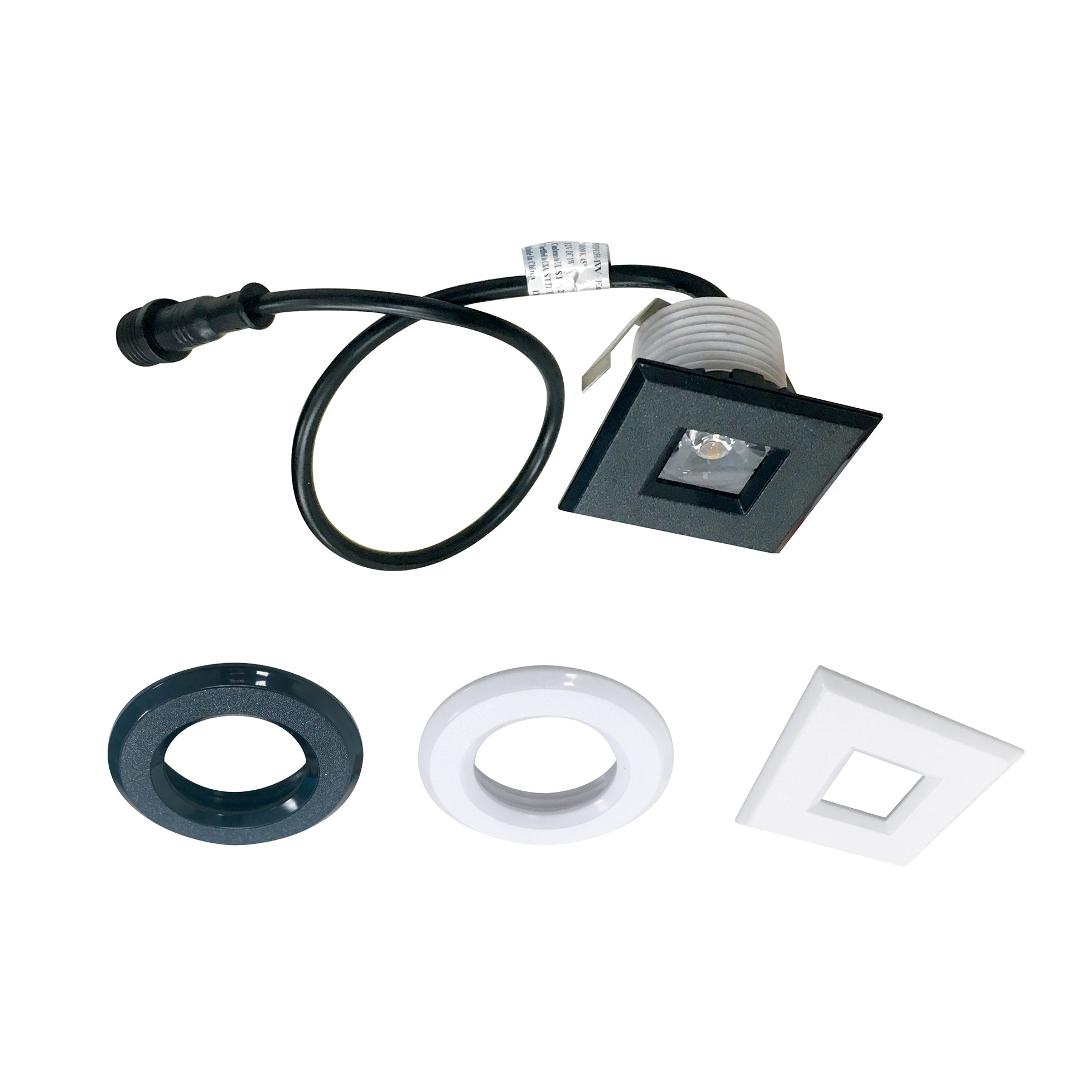 Nora Lighting NM1-17027X2PBW - Recessed - 1 Inch M1 LED Miniature Recessed, 2700K, (2) Black & (2) White Plastic Trims