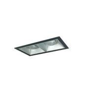 Nora Lighting NMIOT-12-B-AA-35X-10-HZ - Recessed - Iolite MLS 2-Head Trim Kit, Black Flange, 3500K, 1000lm, Haze Adj. Snoot Trims