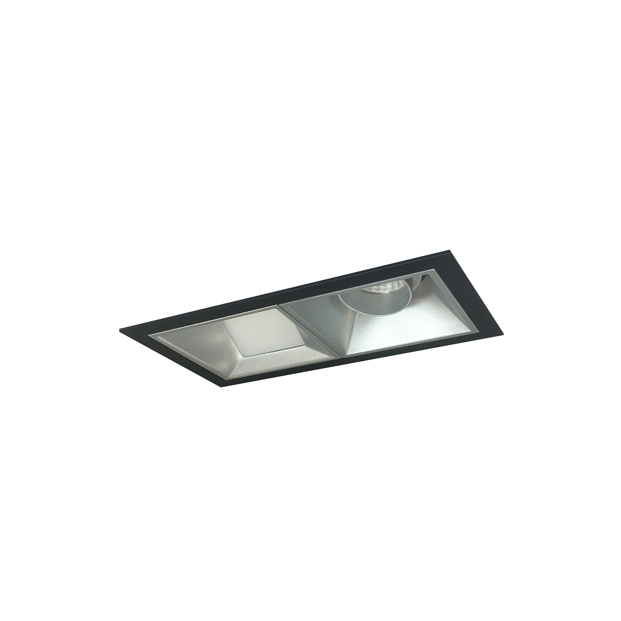 Nora Lighting NMIOT-12-B-AW-40X-10-HZ - Recessed - Iolite MLS 2-Head Trim Kit, Black Flange, 4000K, 1000lm, Haze Adj. Snoot/Wall Wash Trims