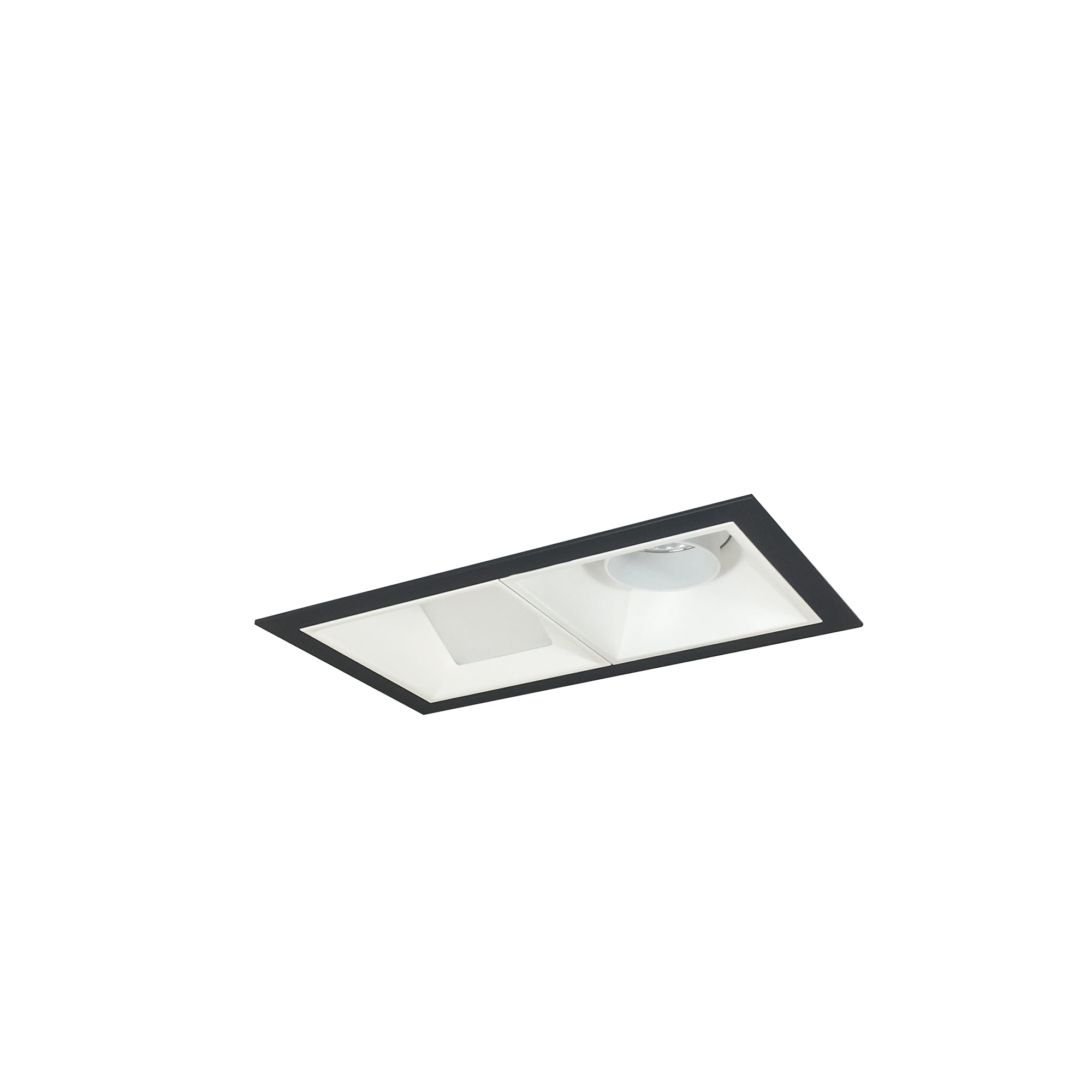 Nora Lighting NMIOT-12-B-AW-27X-10-MPW - Recessed - Iolite MLS 2-Head Trim Kit, Black Flange, 2700K, 1000lm, MPW Adj. Snoot/Wall Wash Trims
