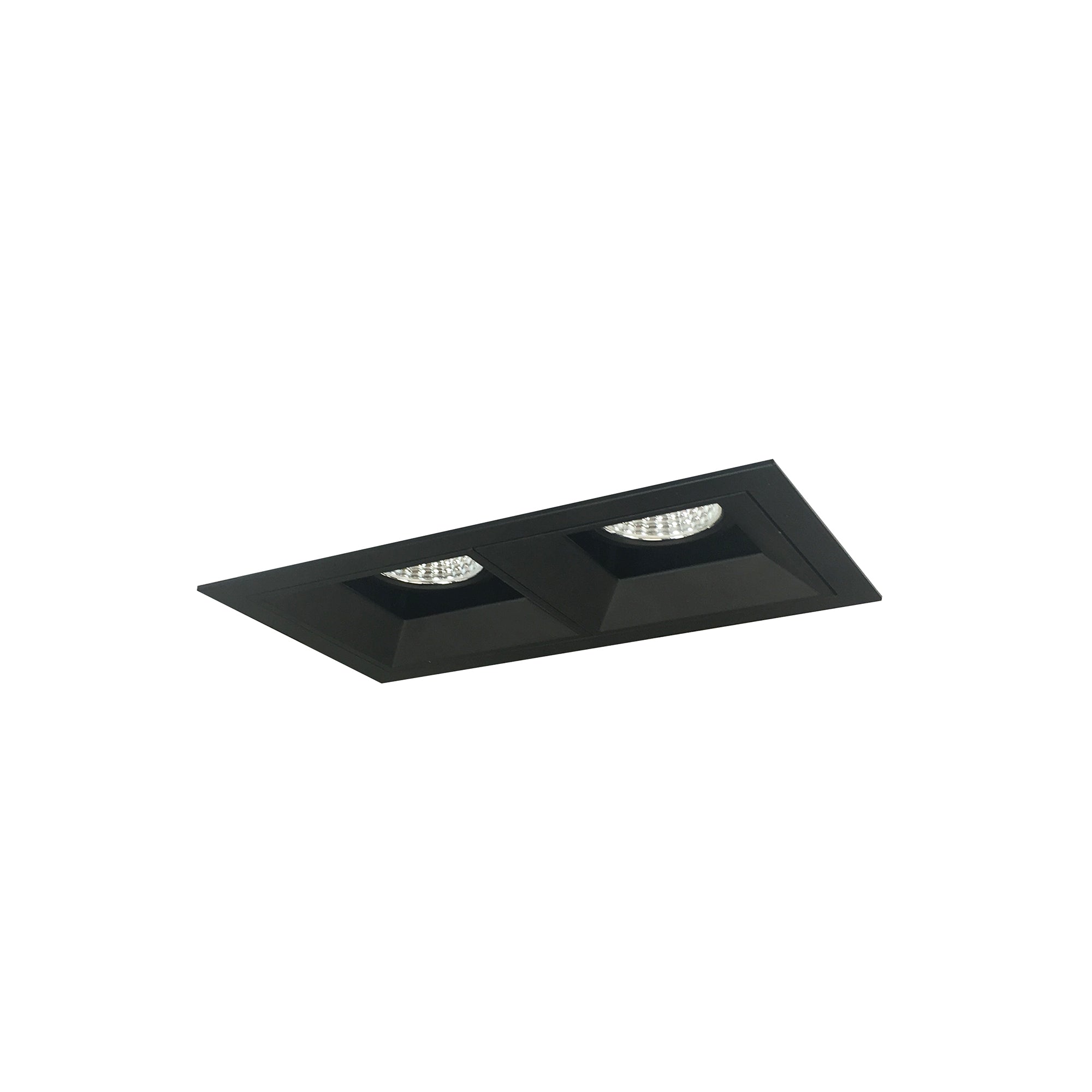Nora Lighting NMIOT-12-B-FF-50X-10-B - Recessed - Iolite MLS 2-Head Trim Kit, Black Flange, 5000K, 1000lm, Black Fixed Downlt. Trims