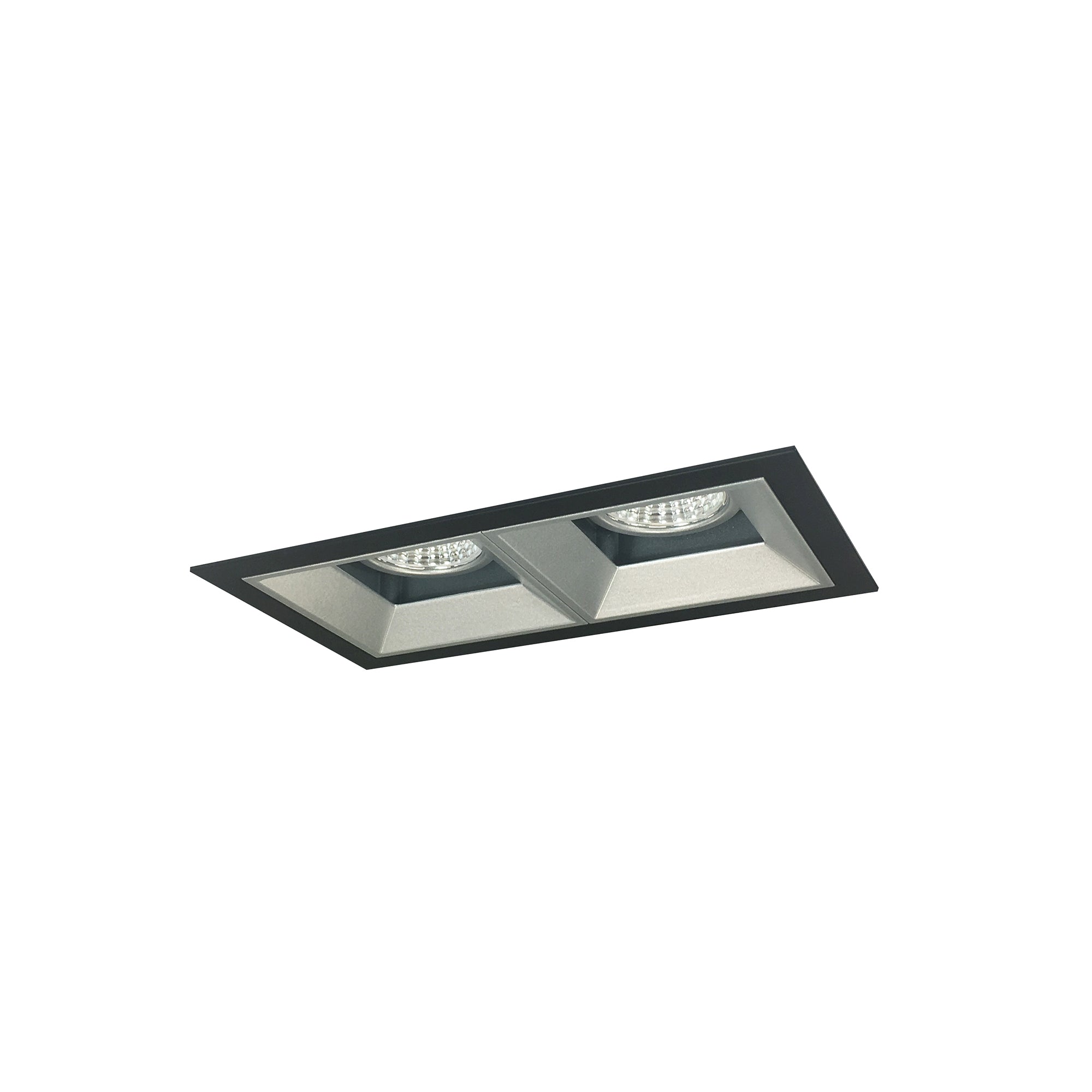 Nora Lighting NMIOT-12-B-FF-30X-10-HZ - Recessed - Iolite MLS 2-Head Trim Kit, Black Flange, 3000K, 1000lm, Haze Fixed Downlt. Trims