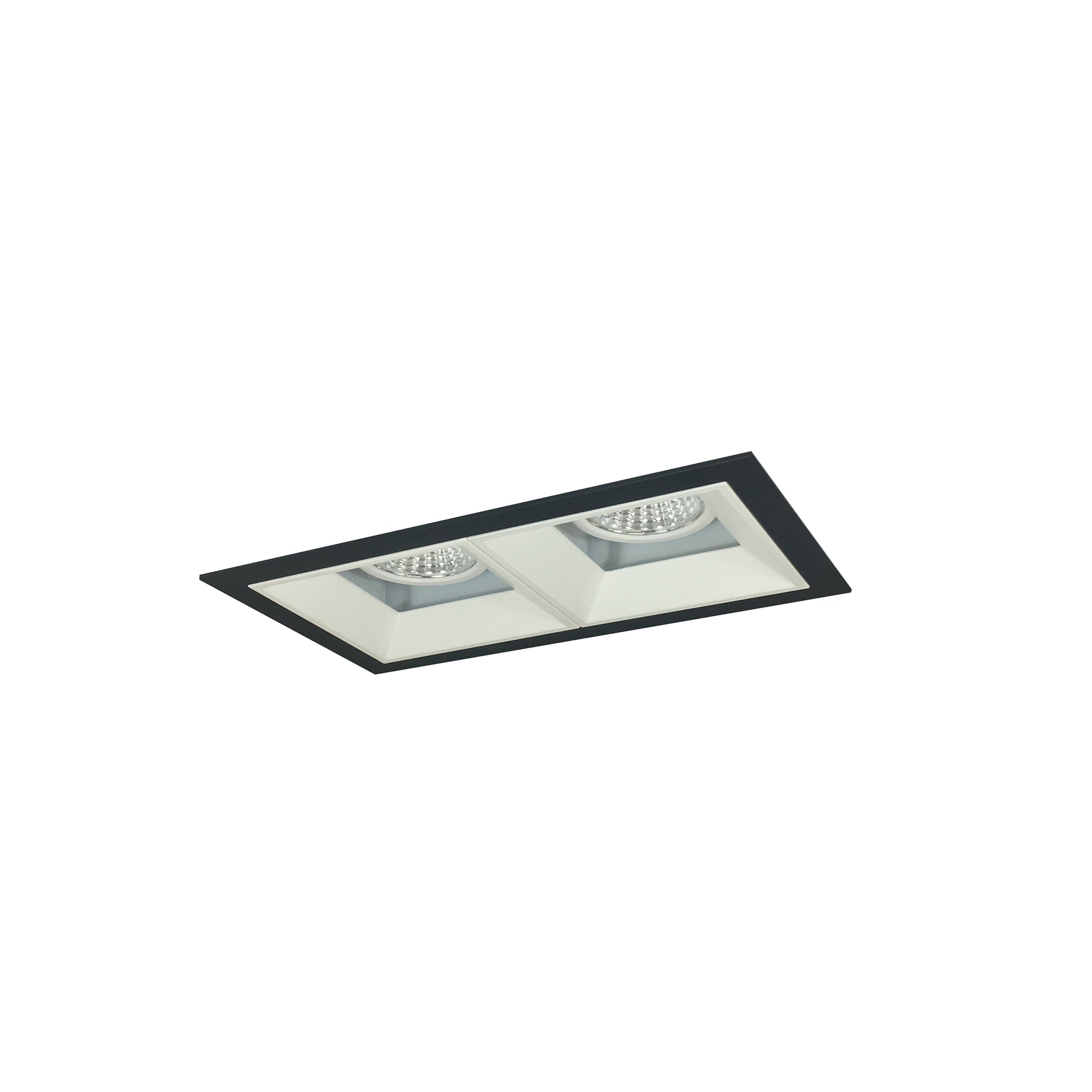 Nora Lighting NMIOT-12-B-FF-35X-10-MPW - Recessed - Iolite MLS 2-Head Trim Kit, Black Flange, 3500K, 1000lm, MPW Fixed Downlt. Trims