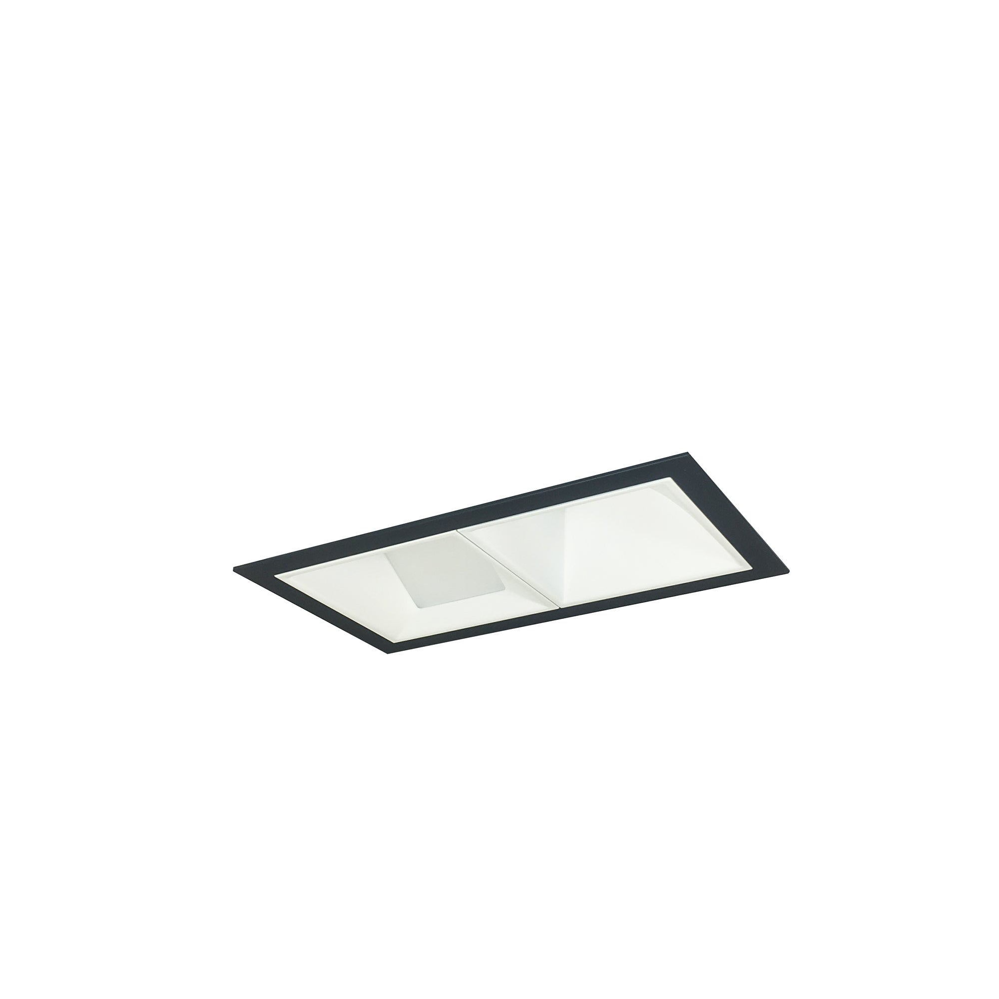 Nora Lighting NMIOT-12-B-WW-27X-10-MPW - Recessed - Iolite MLS 2-Head Trim Kit, Black Flange, 2700K, 1000lm, MPW Wall Wash Trims