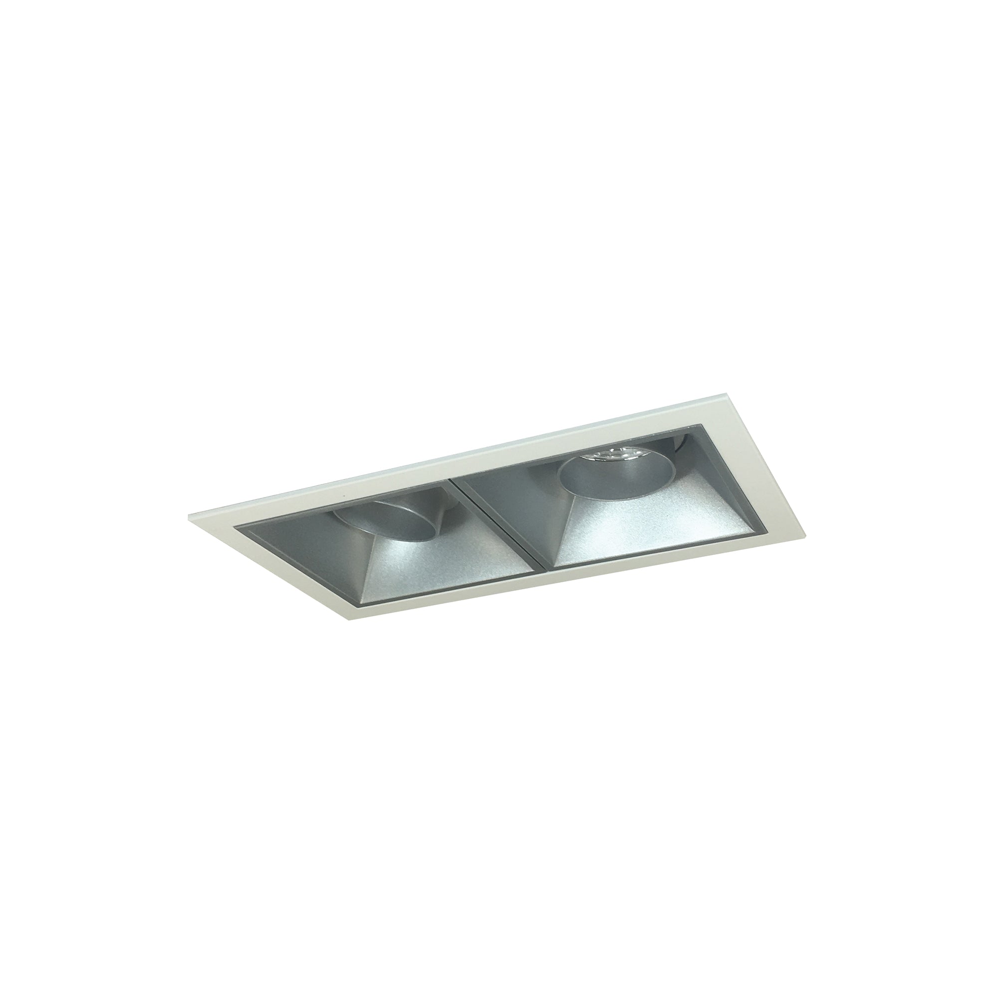 Nora Lighting NMIOT-12-MPW-AA-50X-10-HZ - Recessed - Iolite MLS 2-Head Trim Kit, MPW Flange, 5000K, 1000lm, Haze Adj. Snoot Trims