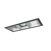 Nora Lighting NMIOT-13-B-WWW-CDX-10-HZ - Recessed - Iolite MLS 3-Head Trim Kit, Black Flange, Comfort Dim, 800lm, Haze Wall Wash Trims