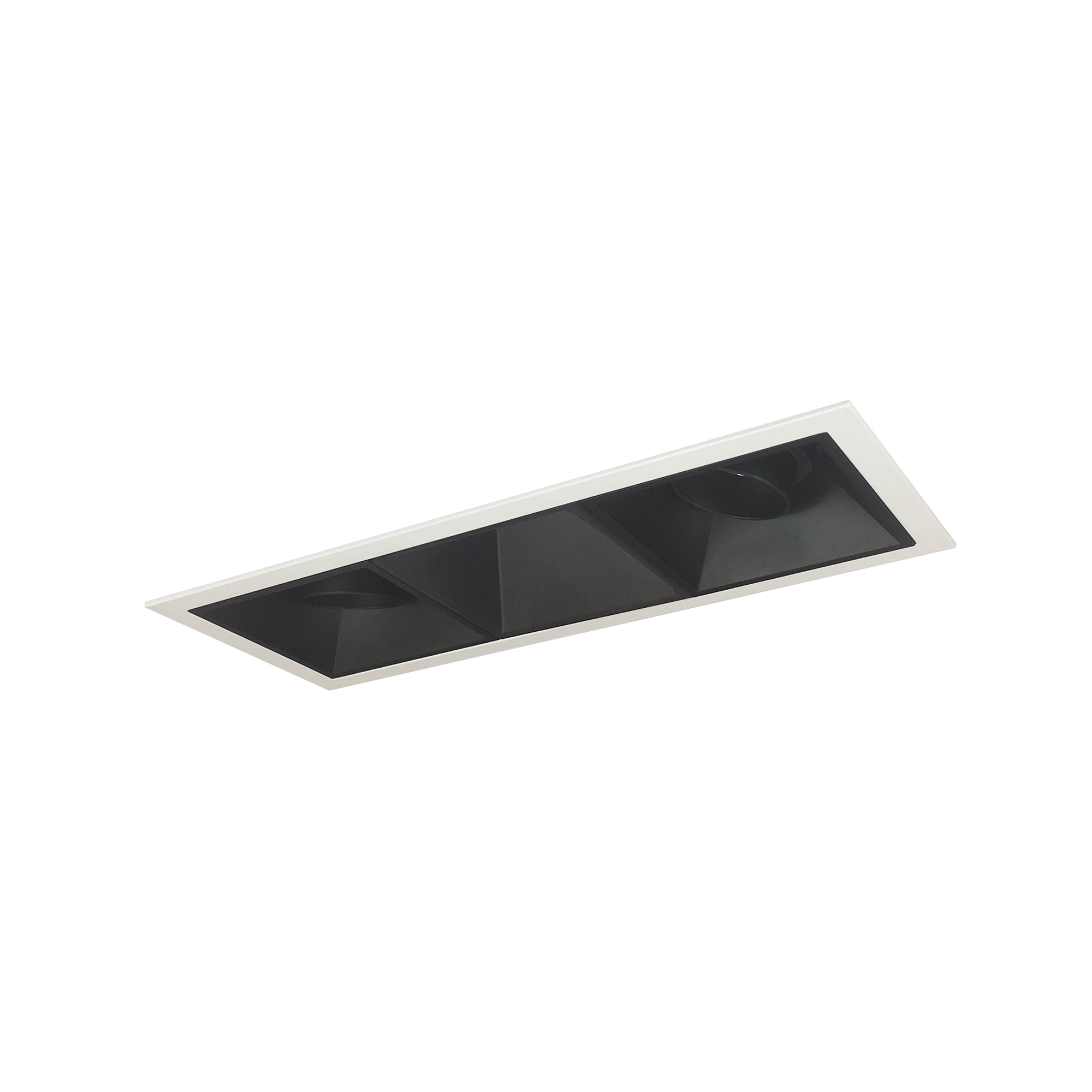Nora Lighting NMIOT-13-MPW-AAW-CDX-10-B - Recessed - Iolite MLS 3-Head Trim Kit, MPW Flange, Comfort Dim, 800lm, Black Adj. Snoot/Wall Wash Trims