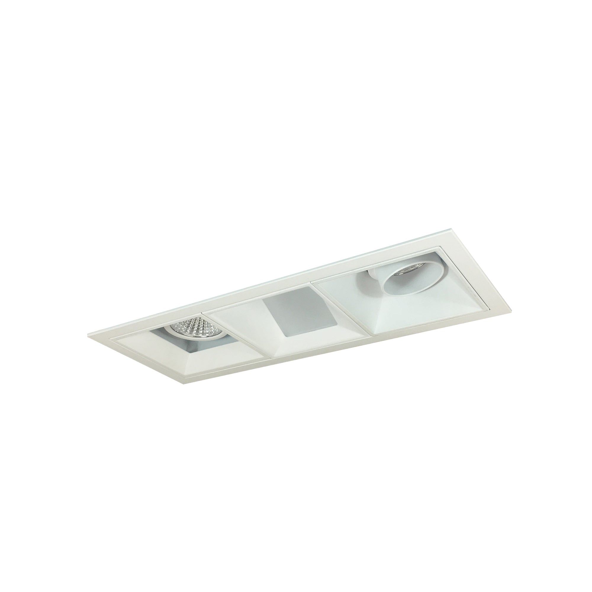 Nora Lighting NMIOT-13-MPW-AFW-30X-10-MPW - Recessed - Iolite MLS 3-Head Trim Kit, MPW Flange, 3000K, 1000lm, MPW Adj. Snoot/Fixed Downlt./Wall Wash Trims